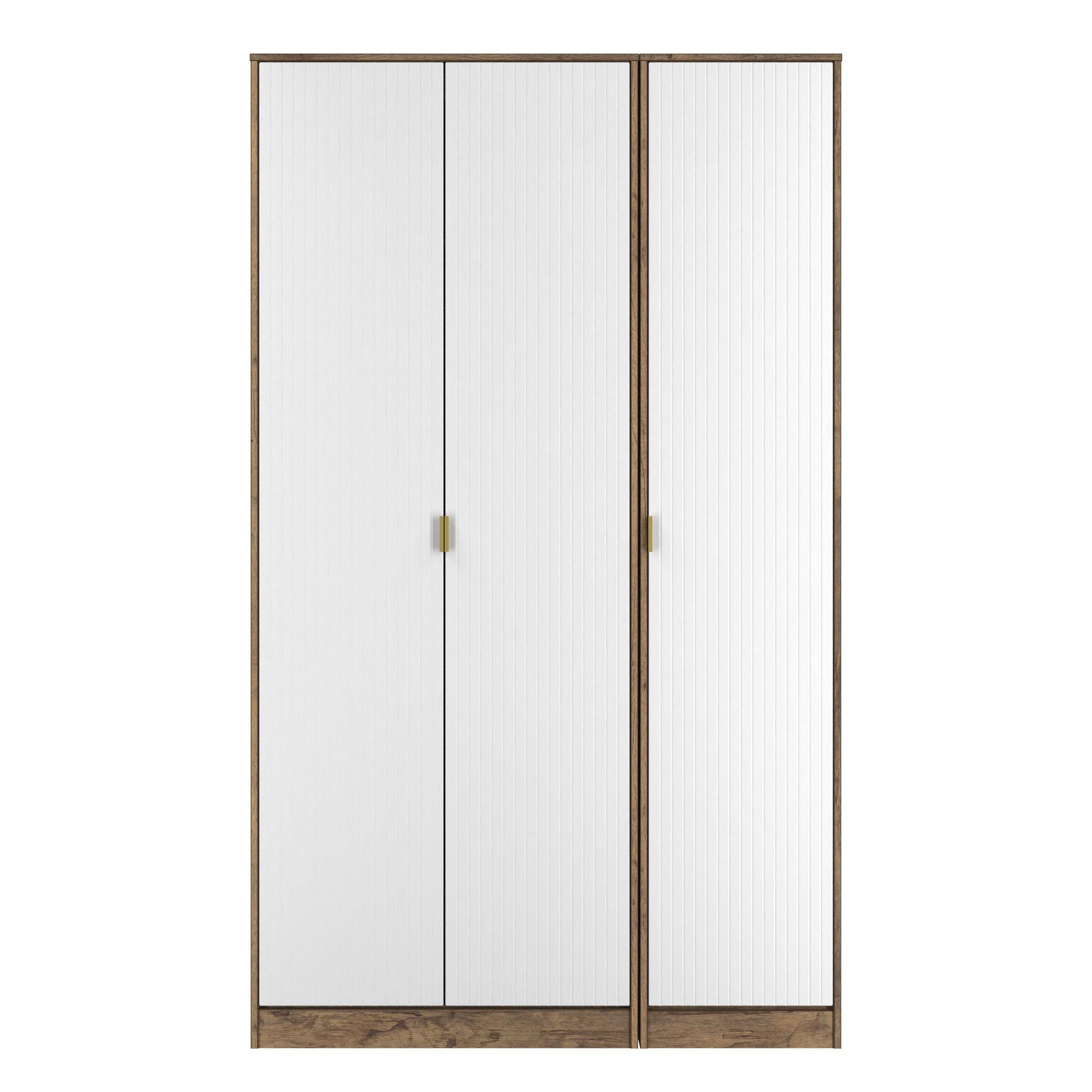 White Matt & Vi - Welcome Furniture - Nashville 3 Door Robe - Ready Assembled - 1