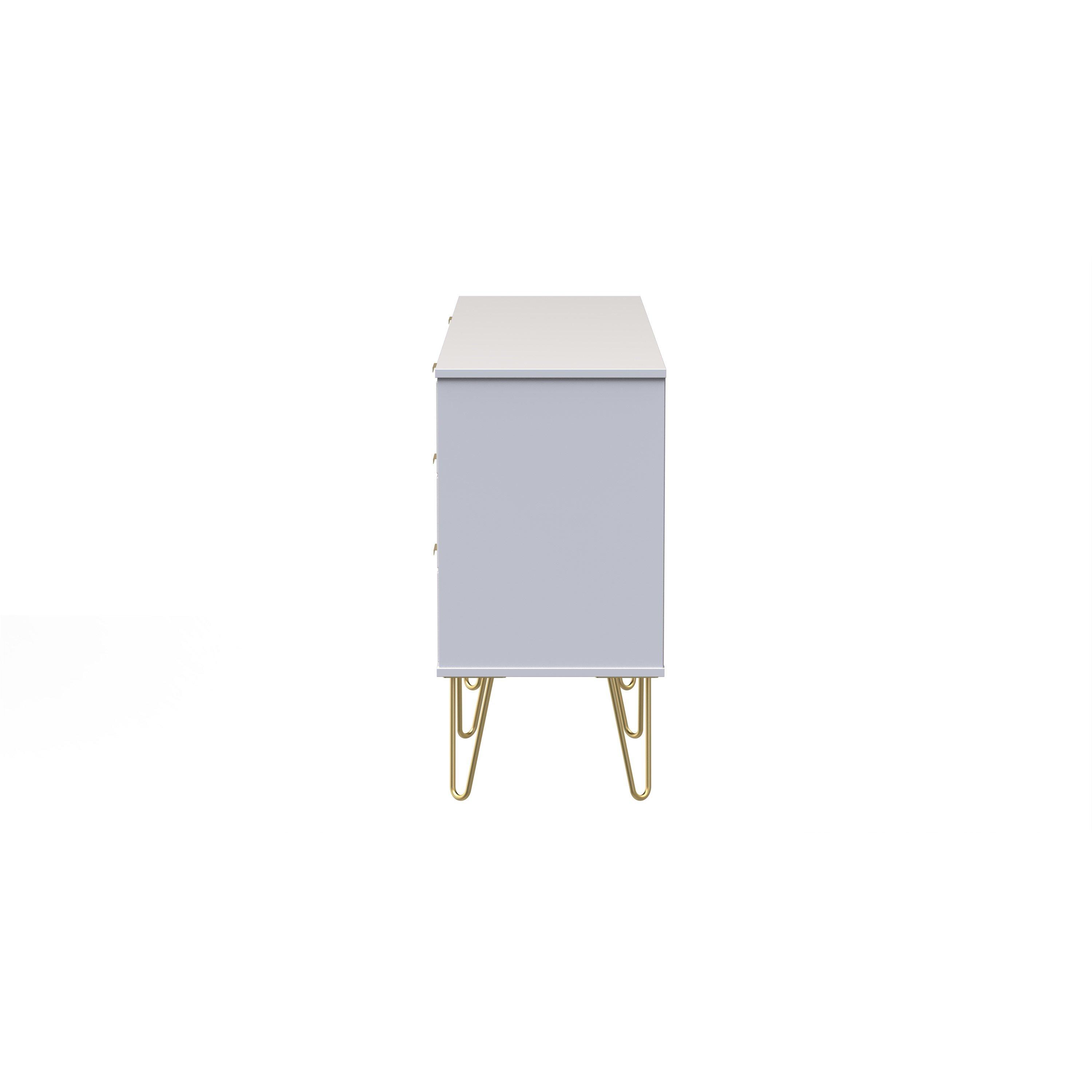 White Matt - Welcome Furniture - Diamond 6 Drawer Sideboard - Ready Assembled - 2