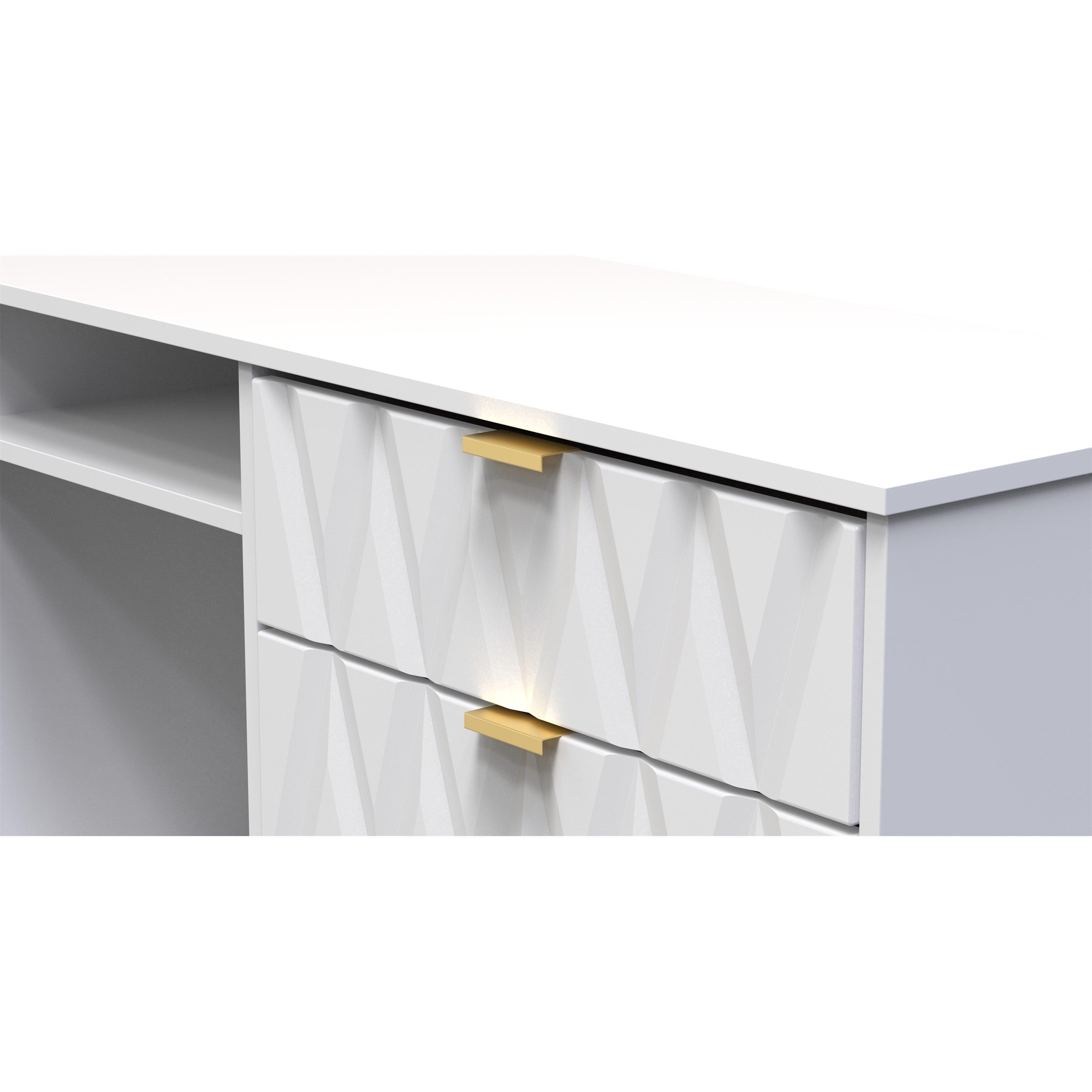 White Matt - Welcome Furniture - Diamond 6 Drawer Sideboard - Ready Assembled - 4