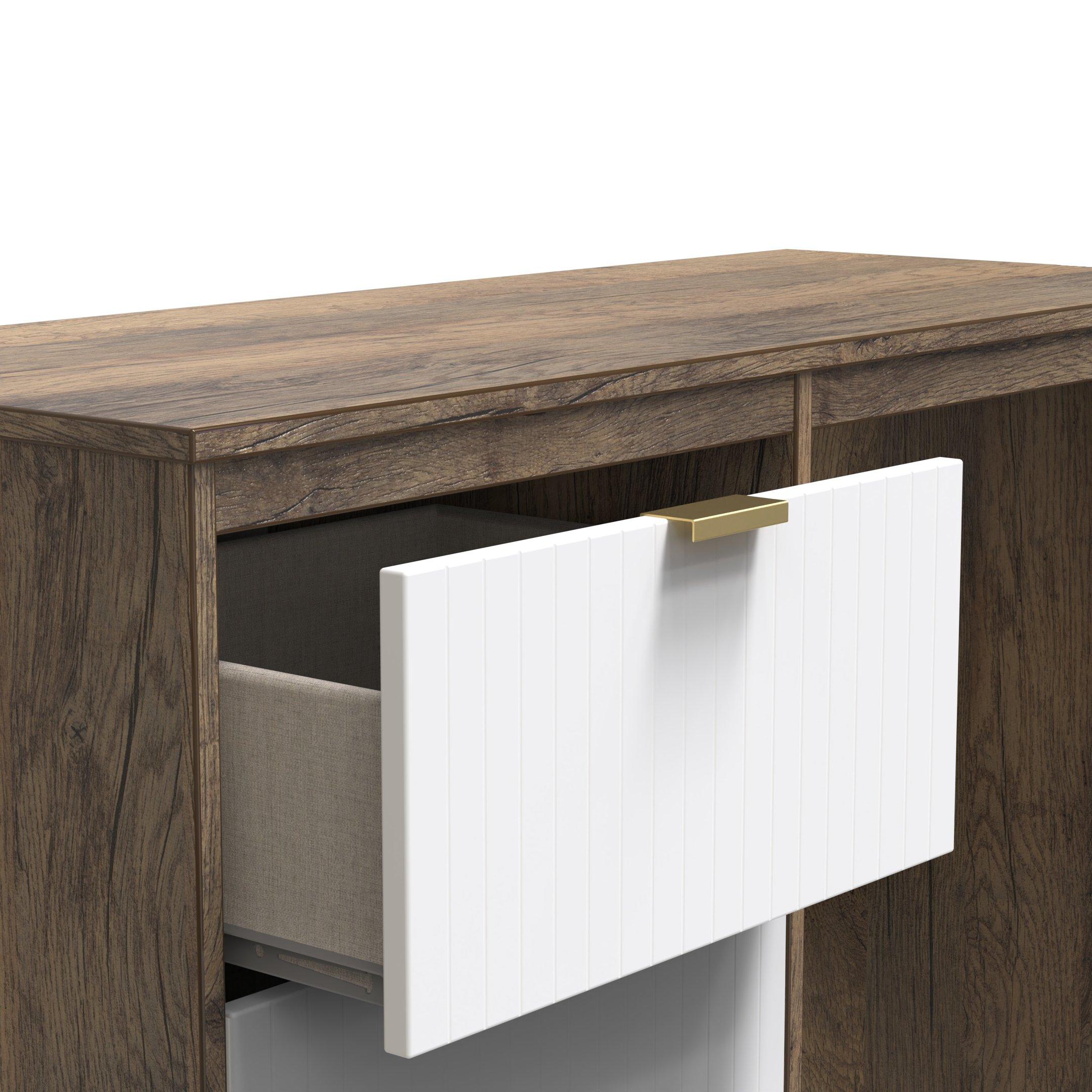 White Matt & Vi - Welcome Furniture - Nashville 3 Drawer Vanity - 6