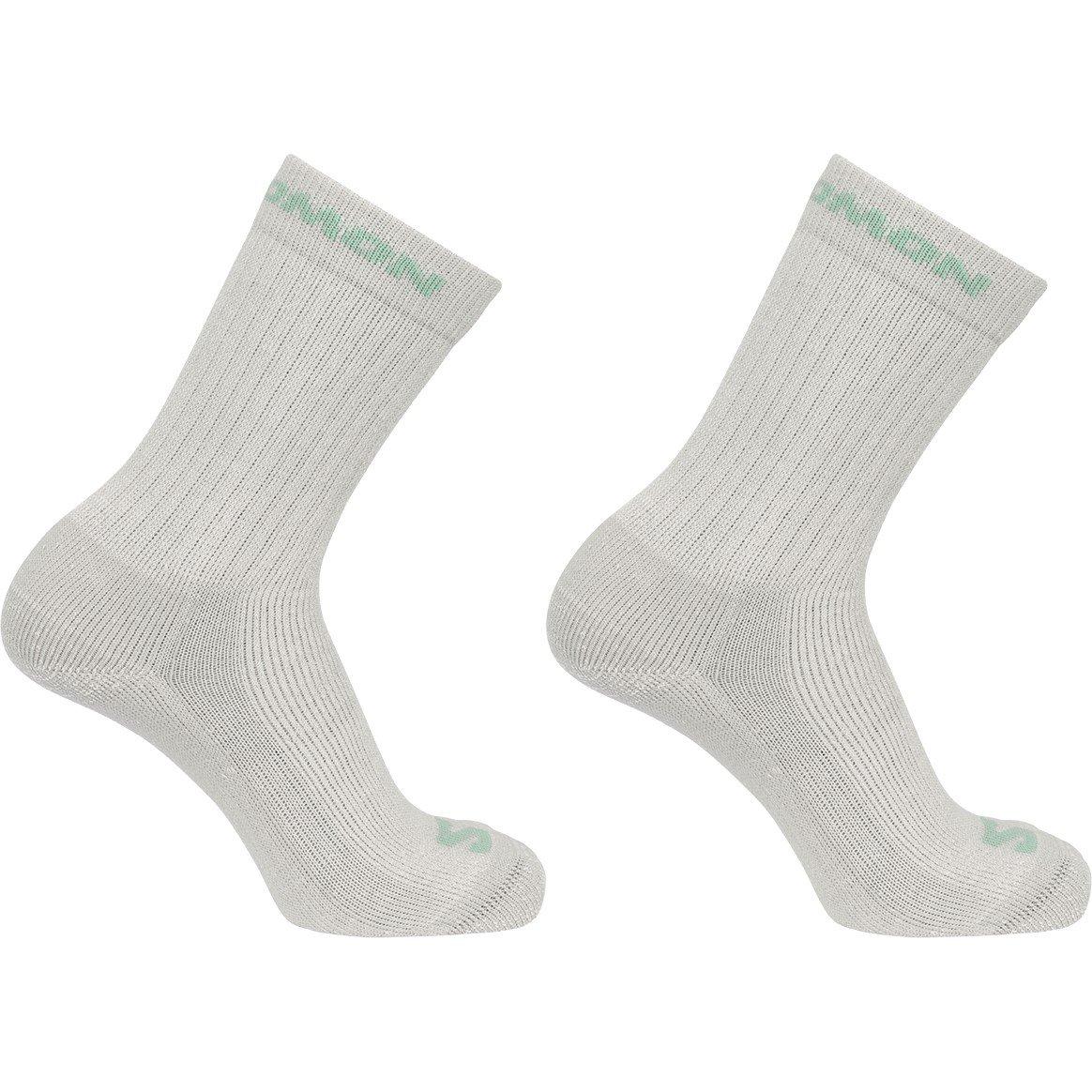Grey/Green - Salomon - Heavyweight Crew 2 Pack Walking Socks Womens
