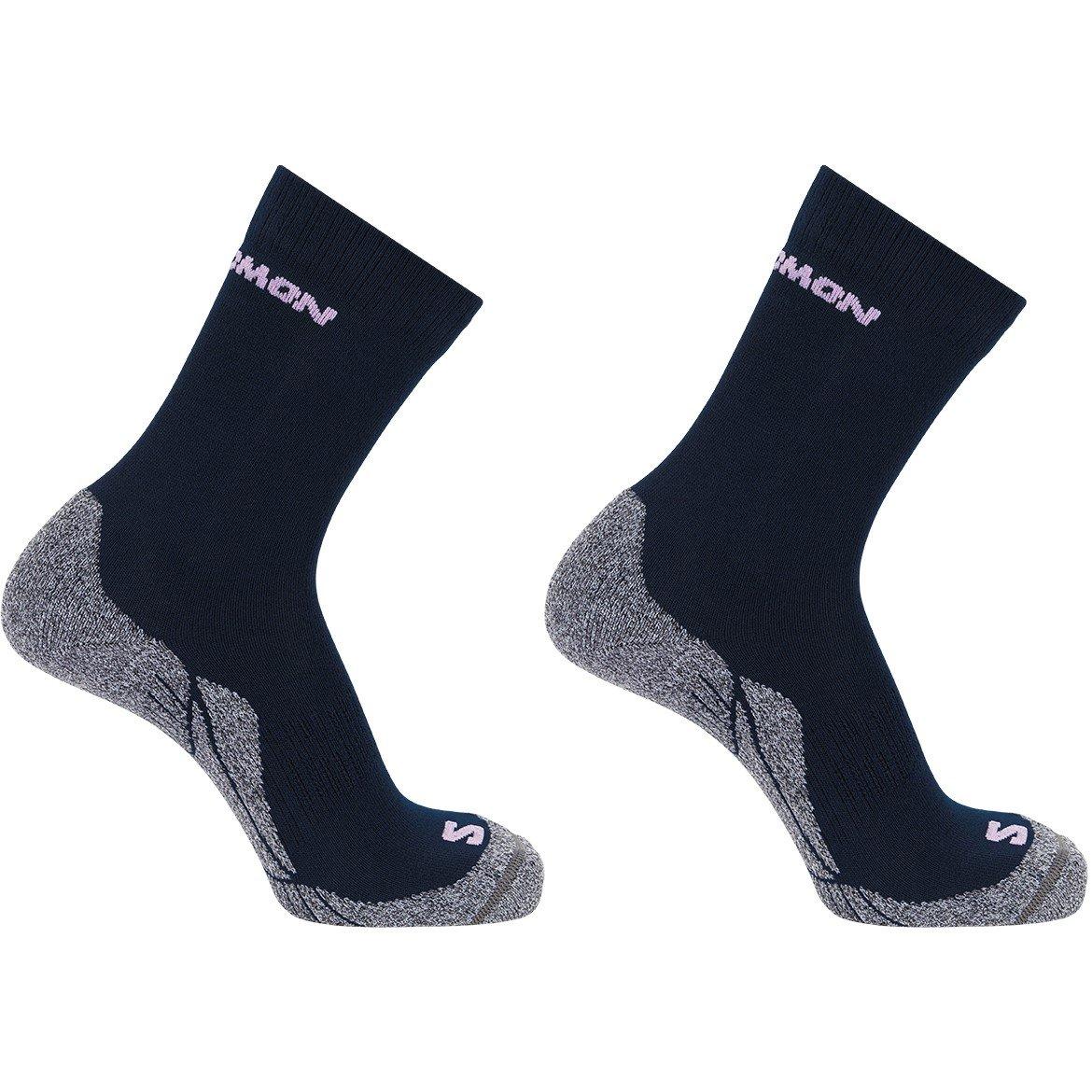 Blu navy/lilla - Salomon - Midweight Crew 2 Pack Walking Socks Womens
