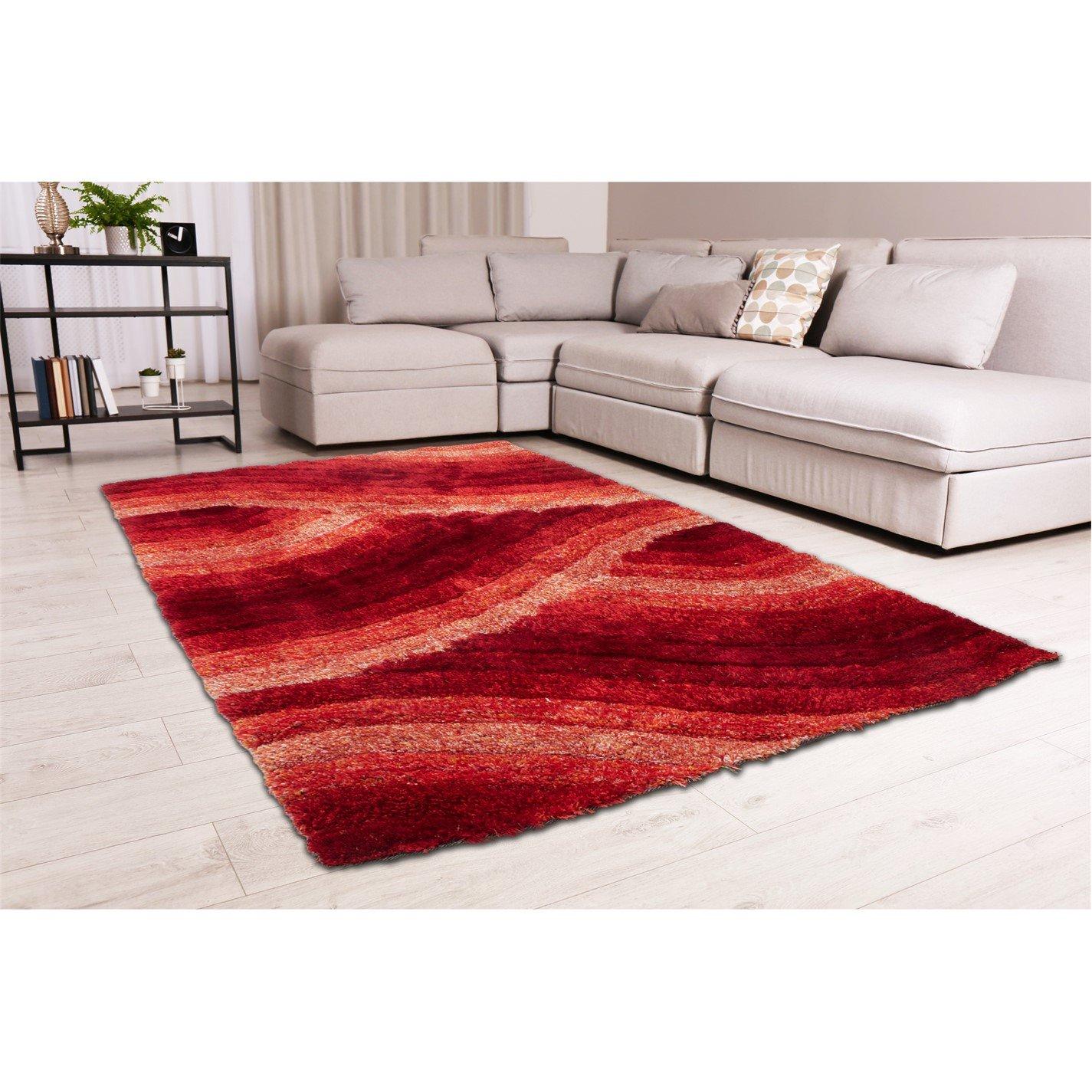 Red - Rugstyle - 3D SHAGGY WAVE 160x230cm - 1