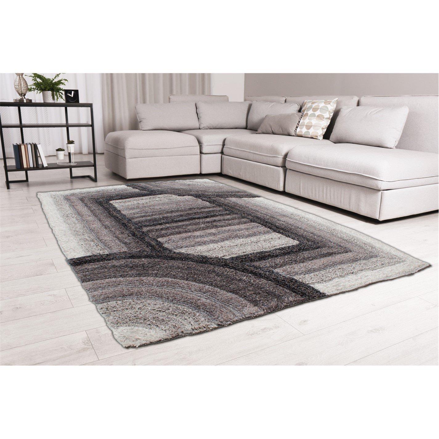 Charcoal - Rugstyle - 3D SHAGGY TRELLIS 160x230cm - 1