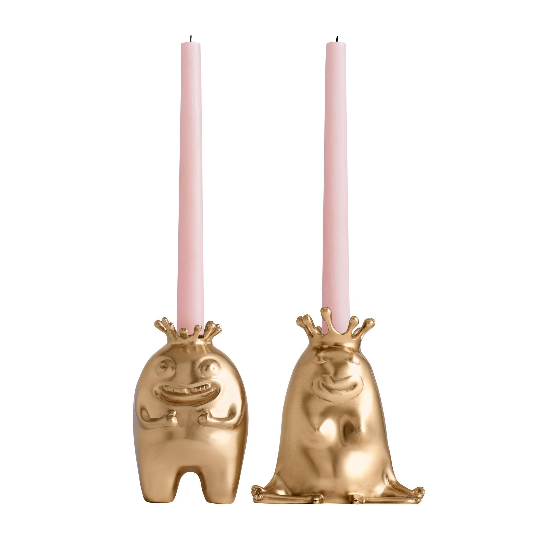 Gold - LObjet - Haas King & Queen Candlestick Holders (Set of 2) - 4