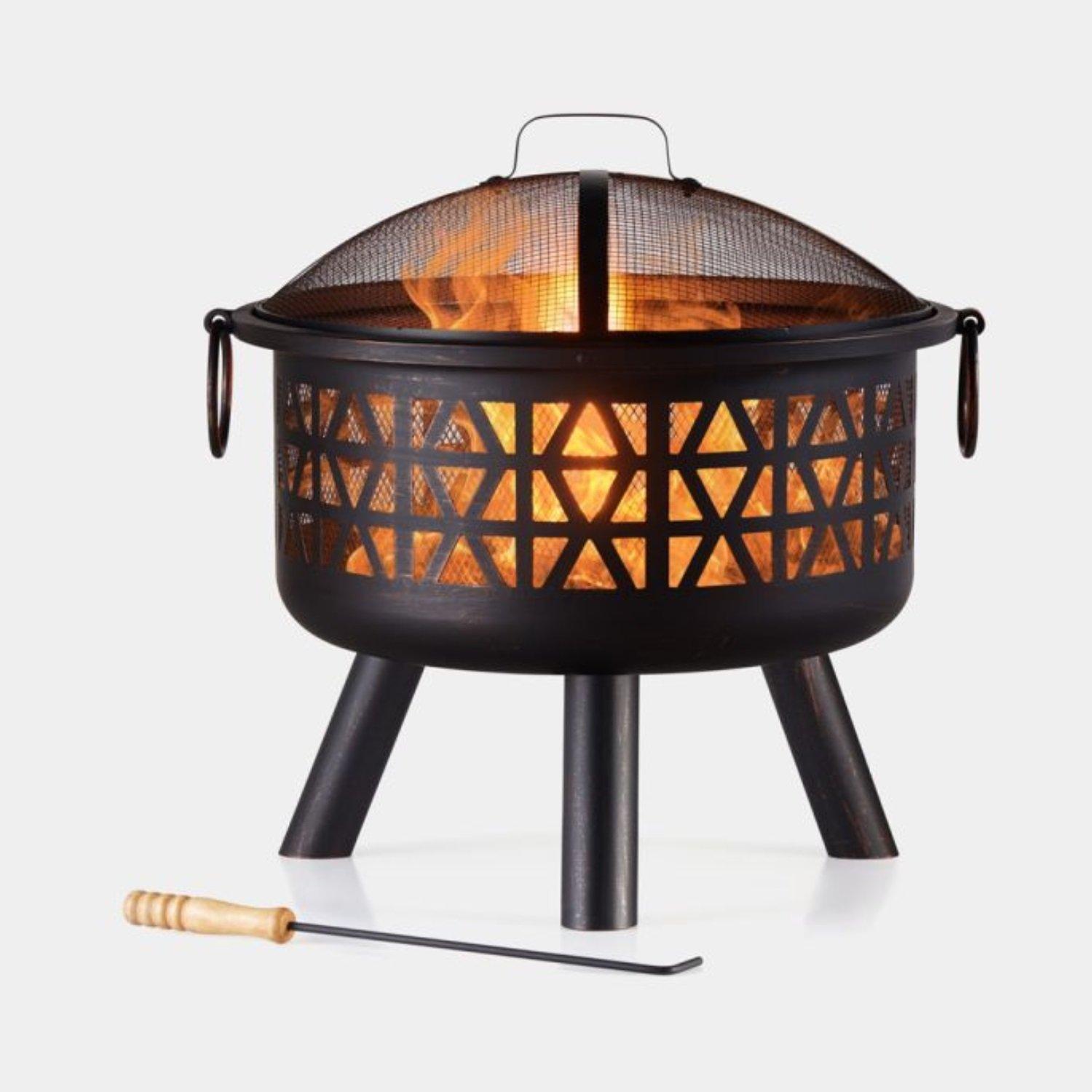 Black - VonHaus - VonHaus - Geo Fire Pit - 1
