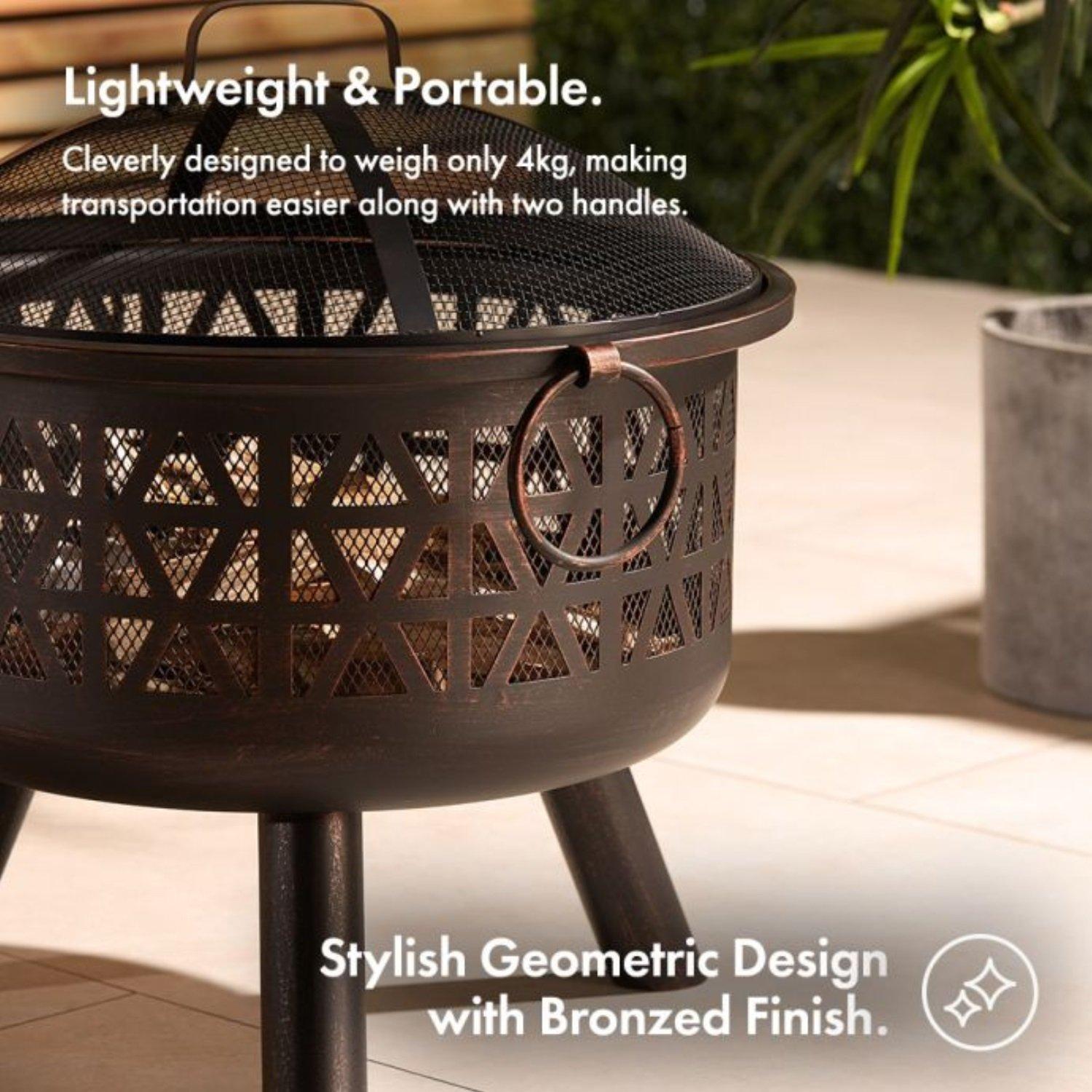 Black - VonHaus - VonHaus - Geo Fire Pit - 3