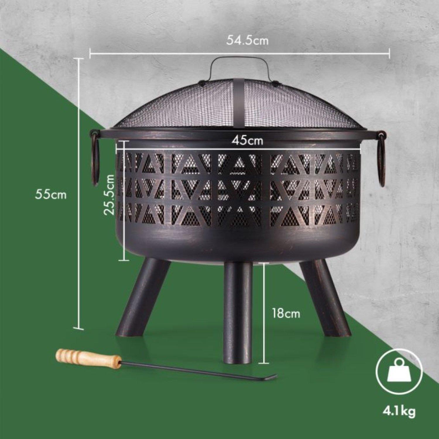Black - VonHaus - VonHaus - Geo Fire Pit - 6