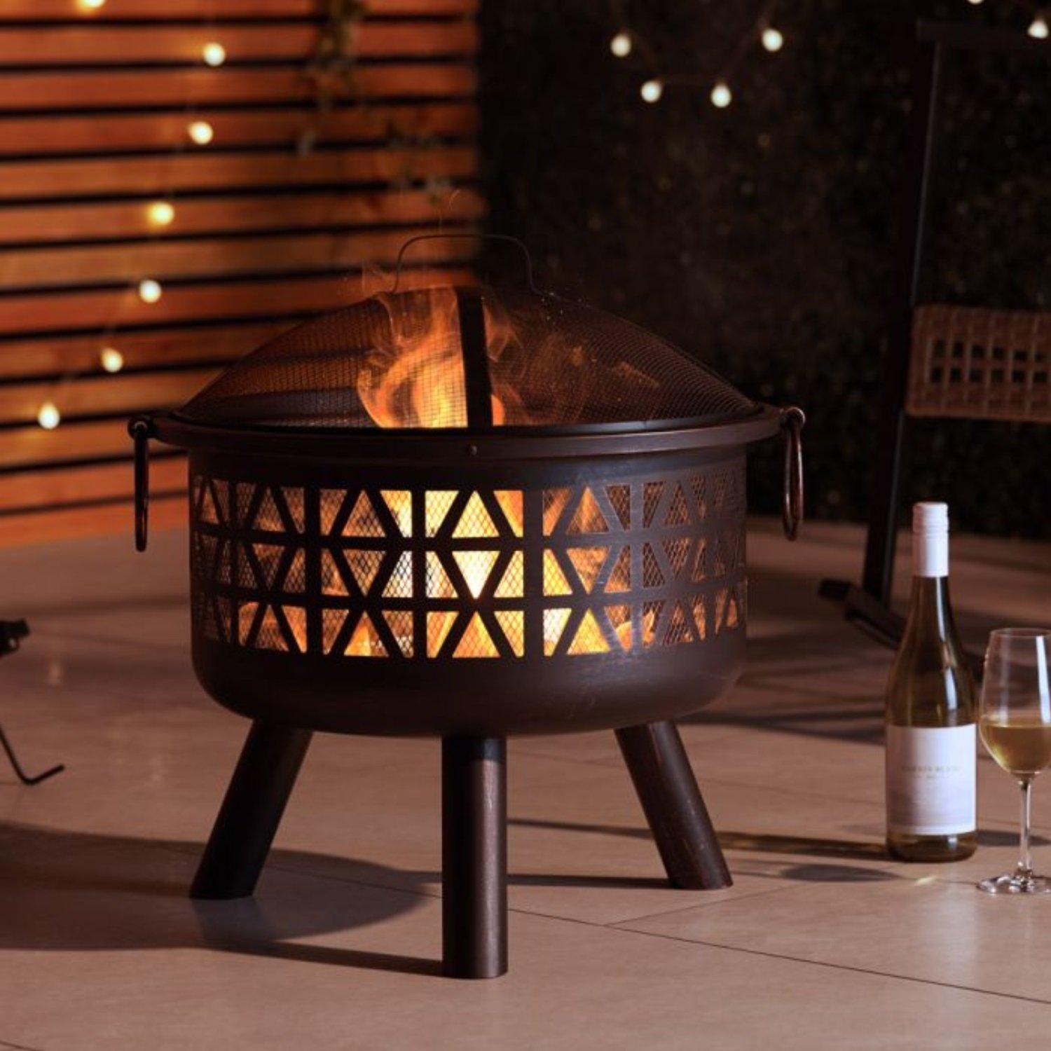 Black - VonHaus - VonHaus - Geo Fire Pit - 7
