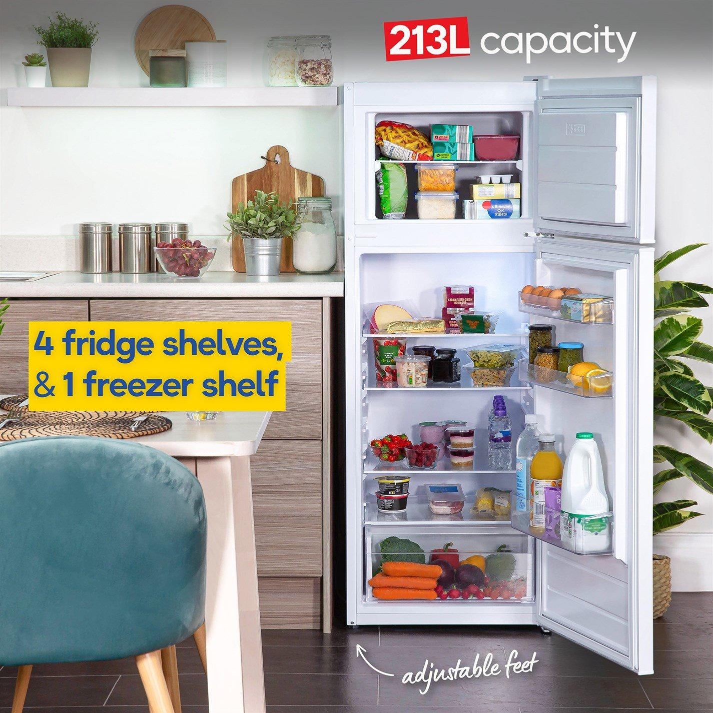 White - Russell Hobbs - 145cm High Freestanding Fridge Freezer - 5