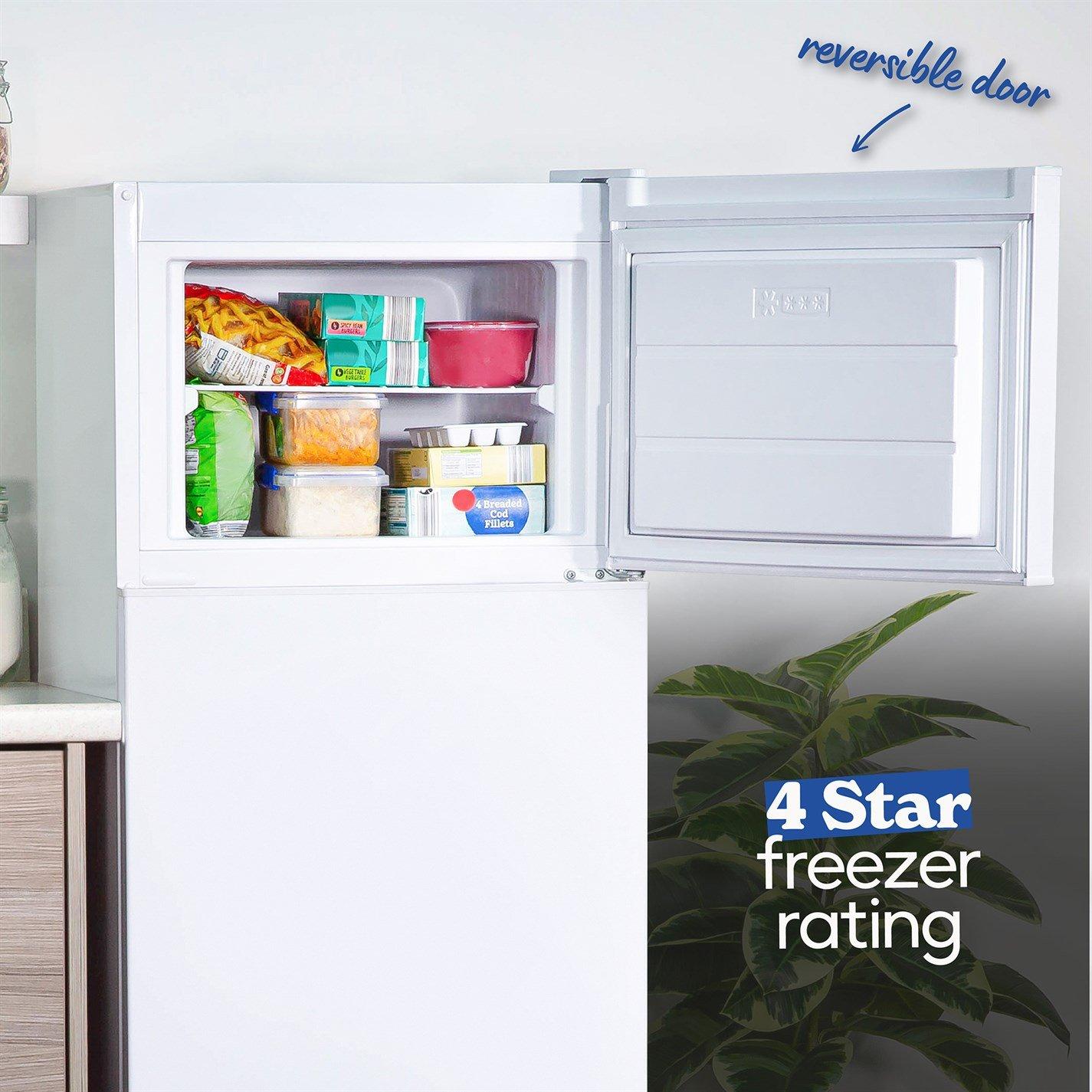 White - Russell Hobbs - 145cm High Freestanding Fridge Freezer - 6