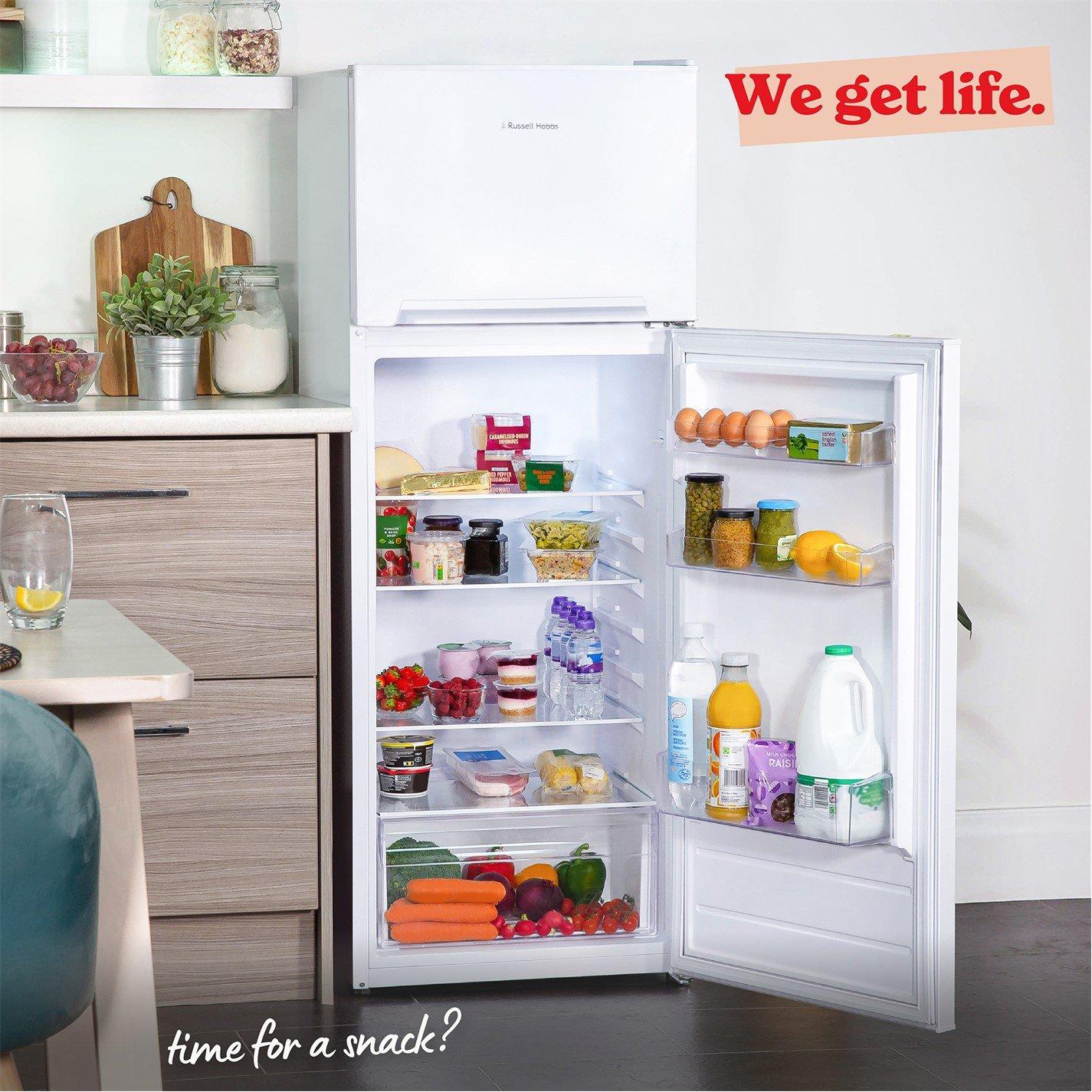 White - Russell Hobbs - 145cm High Freestanding Fridge Freezer - 7