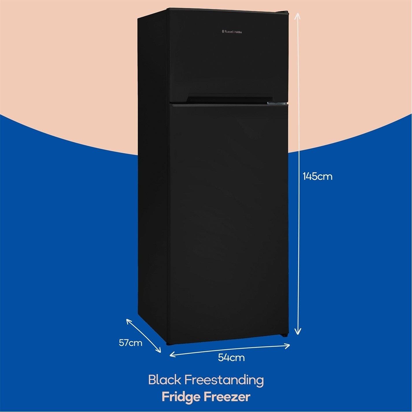 Black - Russell Hobbs - 145cm High Freestanding Fridge Freezer - 2