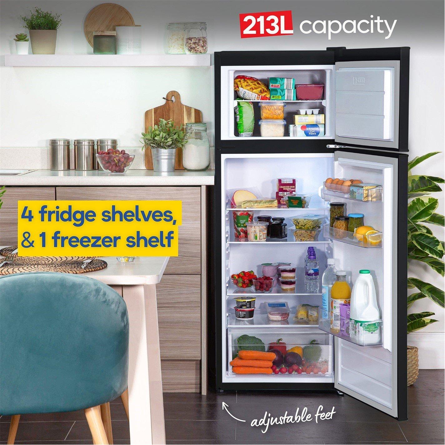 Black - Russell Hobbs - 145cm High Freestanding Fridge Freezer - 5