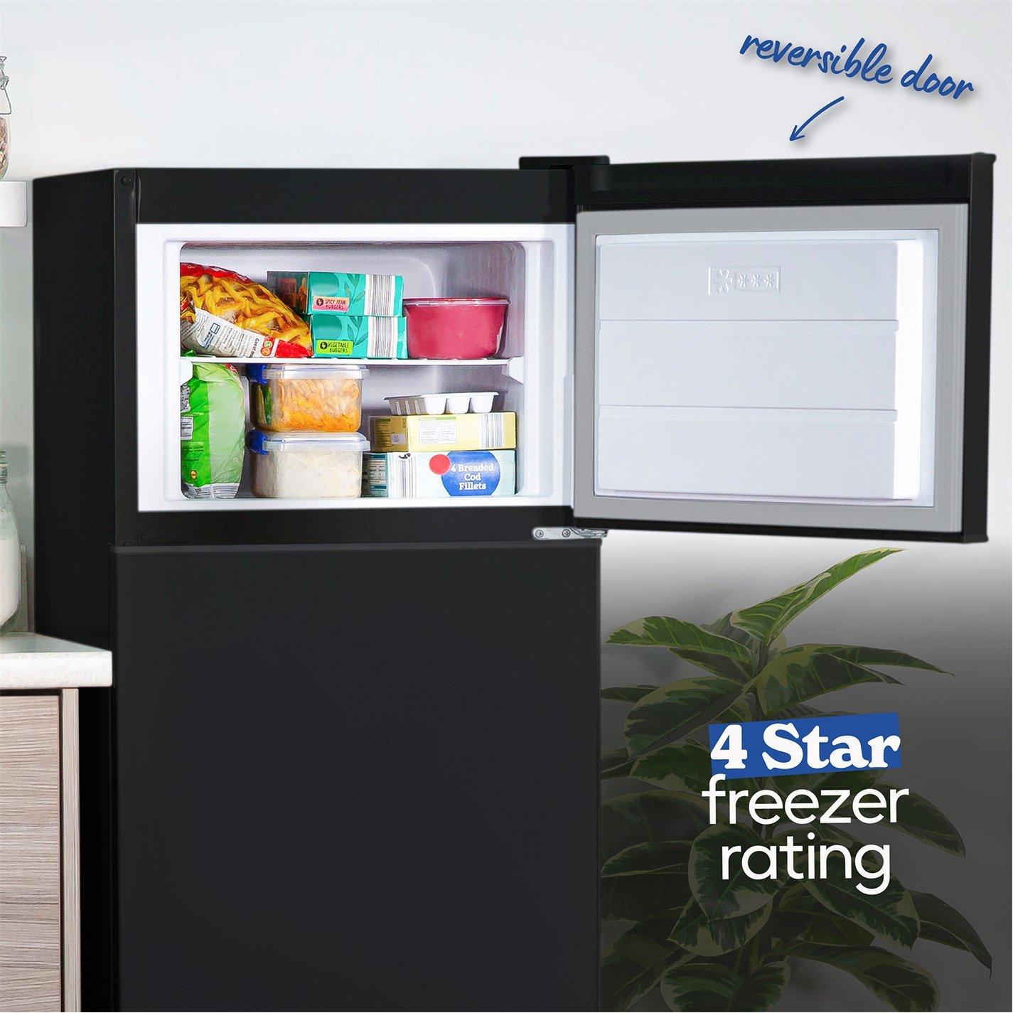 Black - Russell Hobbs - 145cm High Freestanding Fridge Freezer - 6