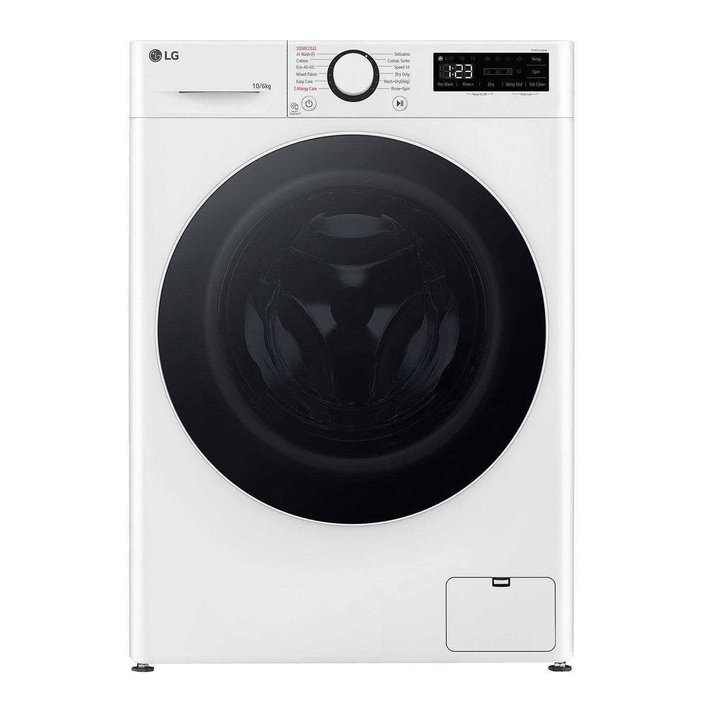 White - LG - TURBOWASH FWY606WWLN1 10 / 6KG WASHER DRYER - 1