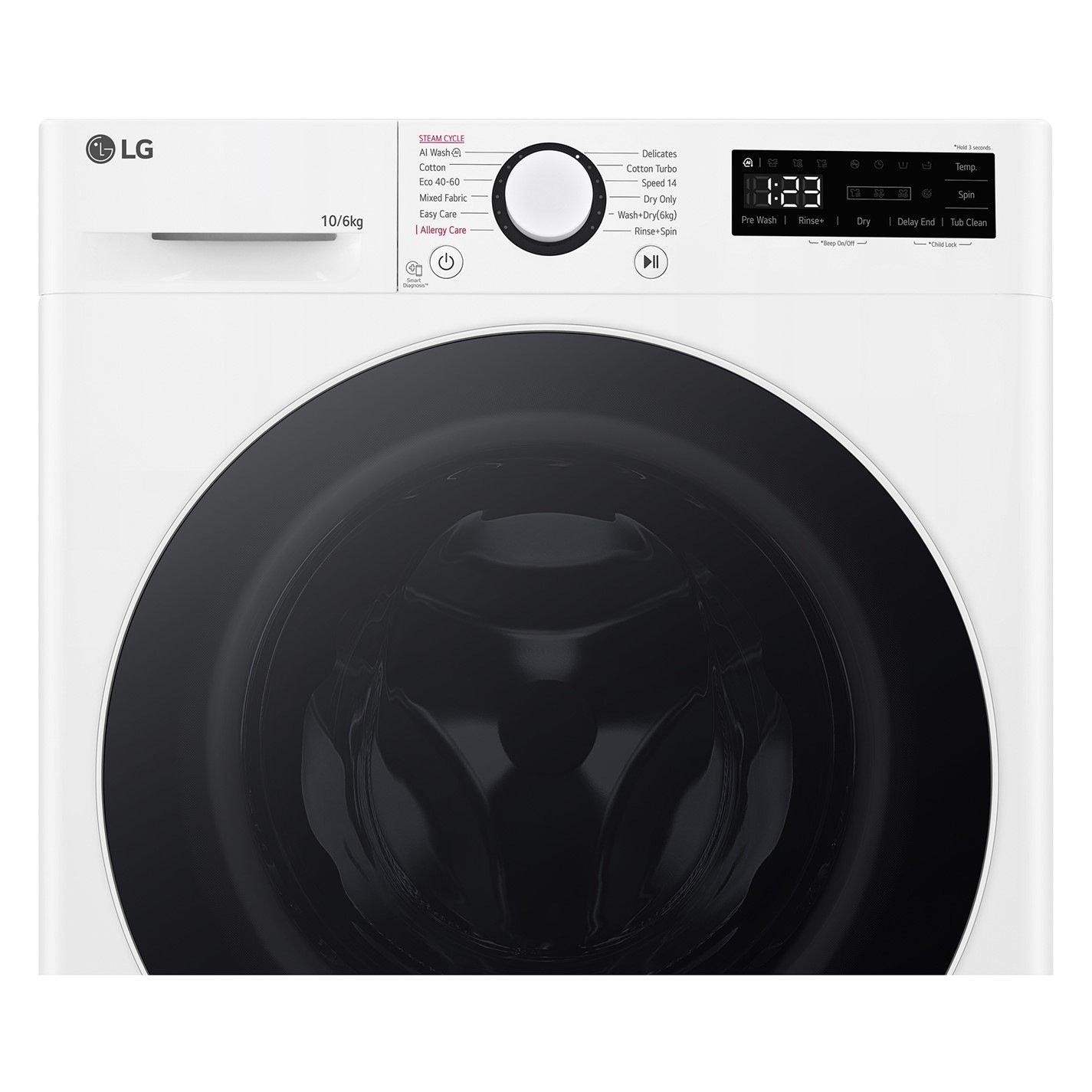White - LG - TURBOWASH FWY606WWLN1 10 / 6KG WASHER DRYER - 2