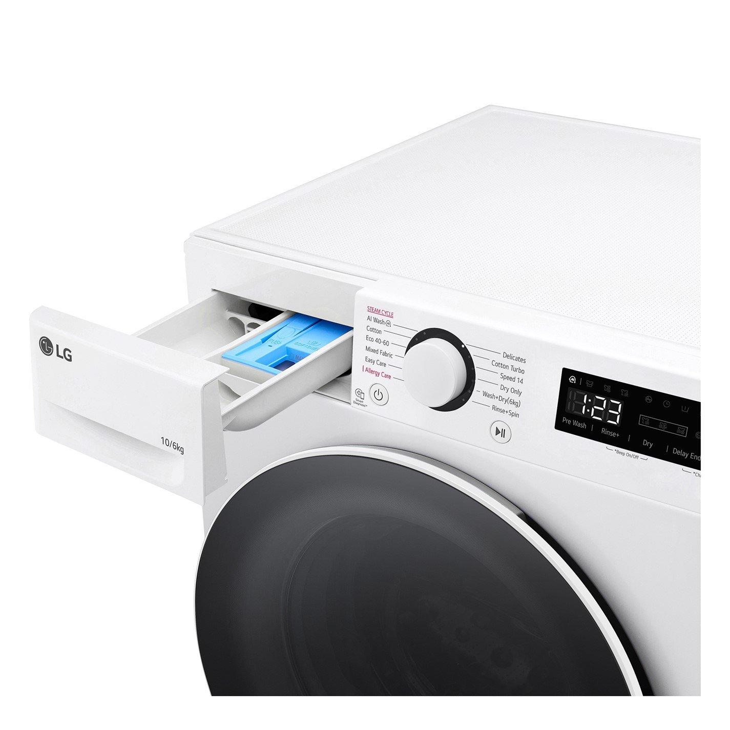 White - LG - TURBOWASH FWY606WWLN1 10 / 6KG WASHER DRYER - 3
