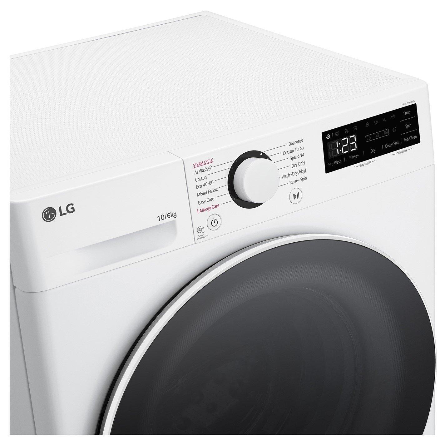 White - LG - TURBOWASH FWY606WWLN1 10 / 6KG WASHER DRYER - 8