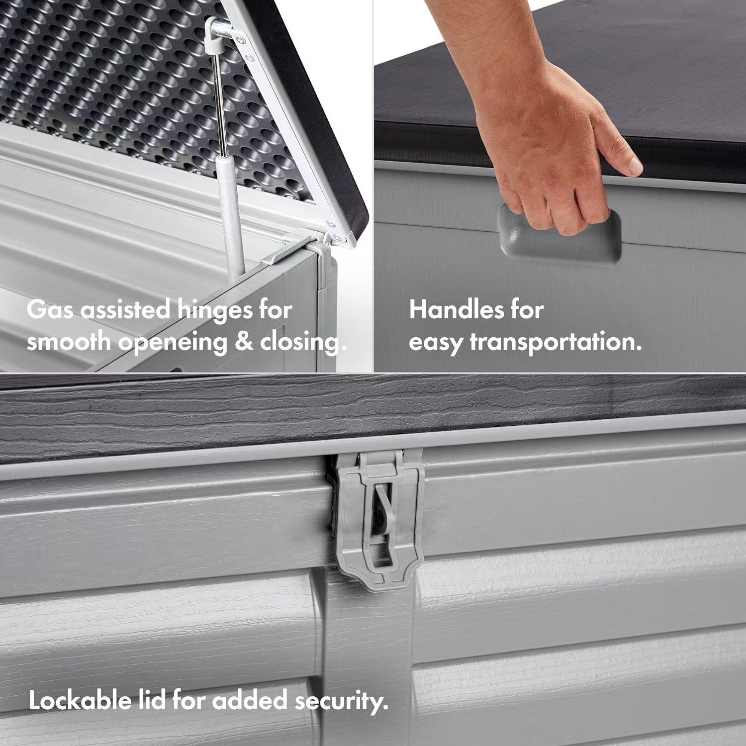 Grey - VonHaus - VonHaus - 390L Plastic Storage Box - 3