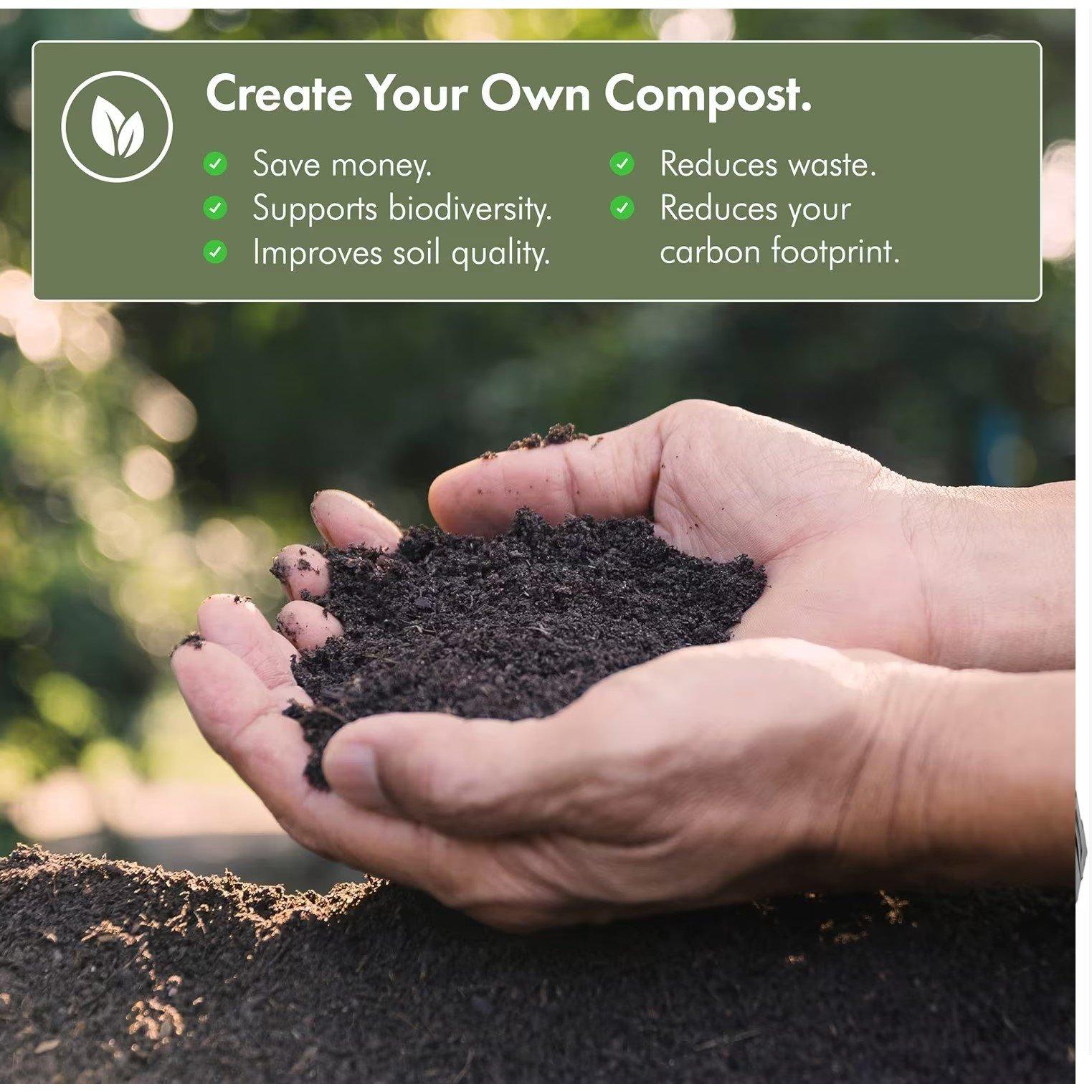 Black - VonHaus - VonHaus - 480L Black Composter - 6