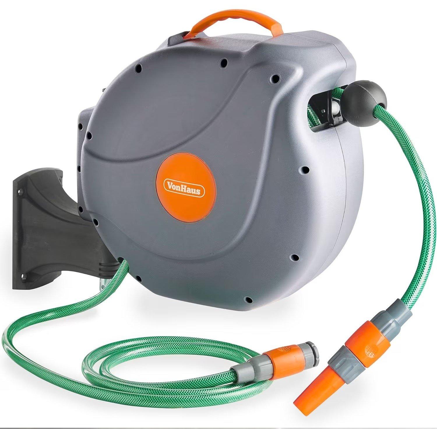 Grey - VonHaus - VonHaus Hose Wall Mounted Hose Auto Rewind - 1