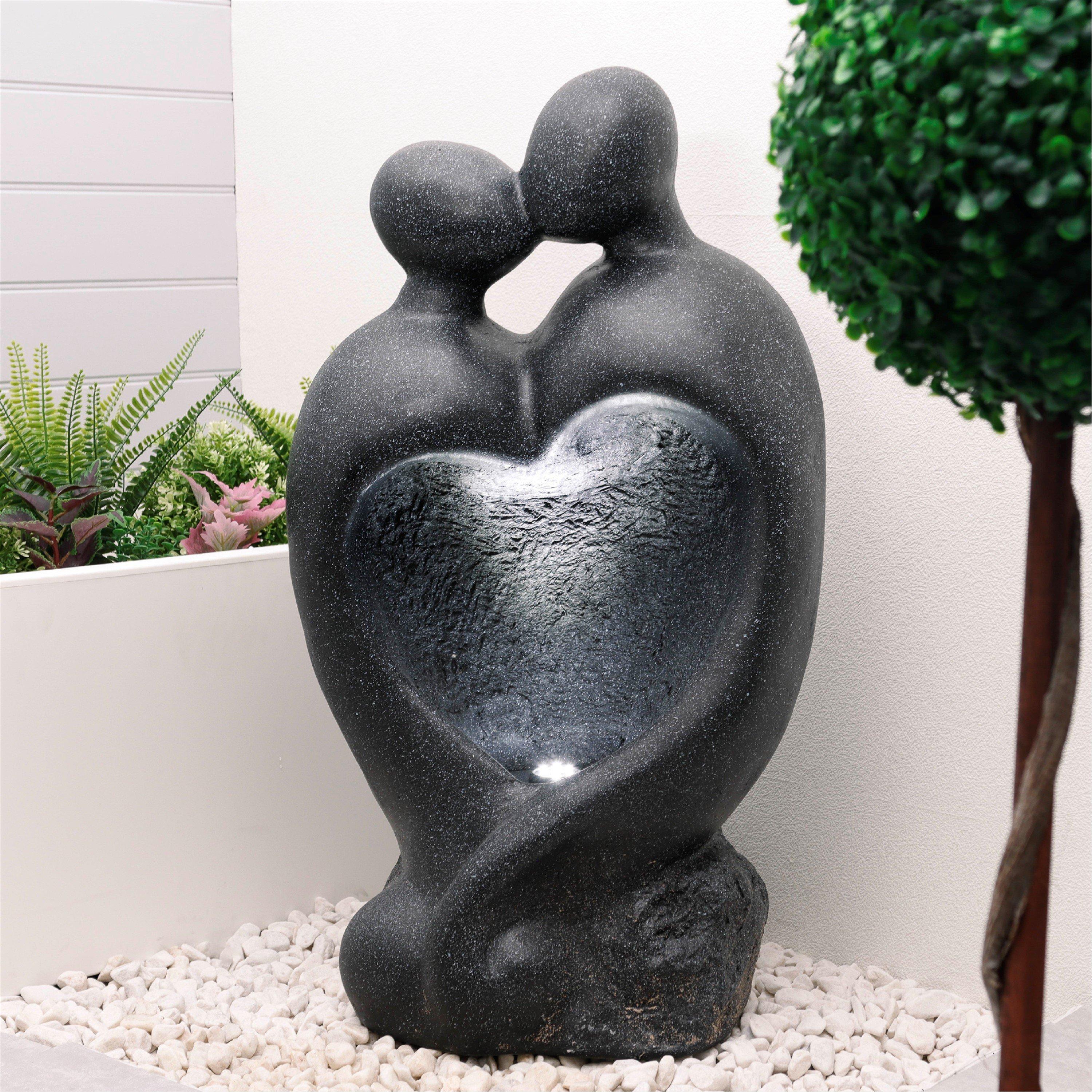 Grey - Streetwize - Carved Lovers Solar Water Feature - 3