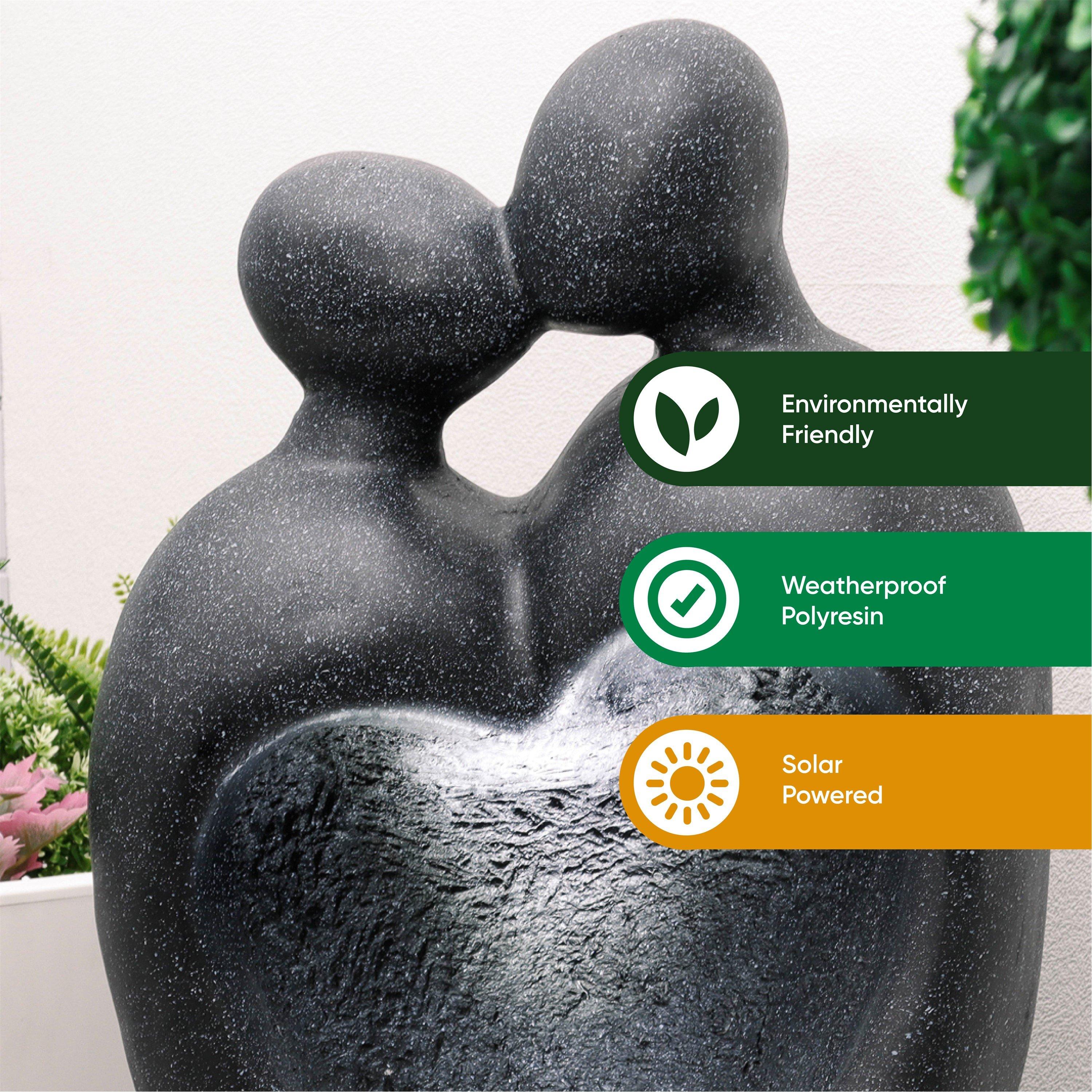 Grey - Streetwize - Carved Lovers Solar Water Feature - 4