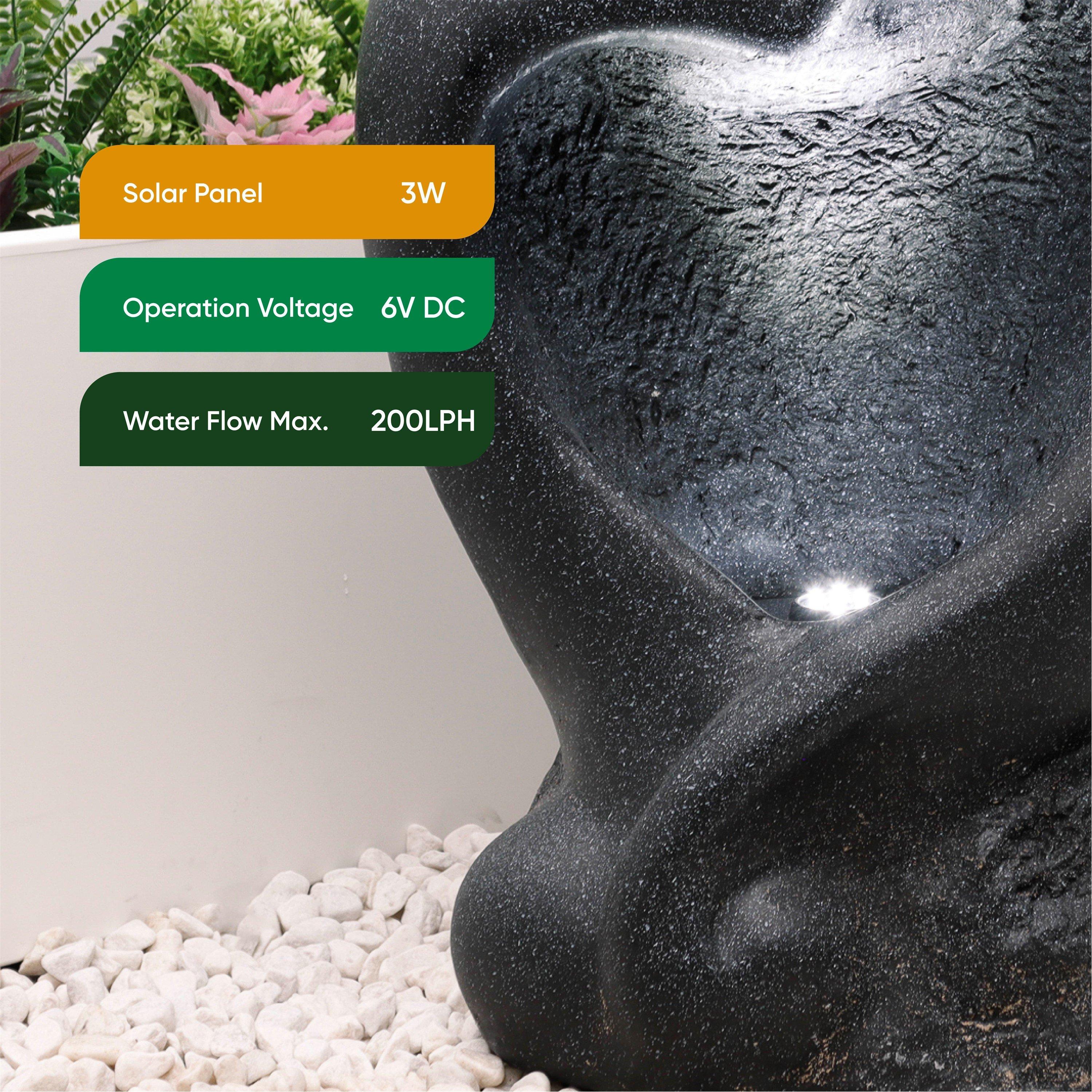 Grey - Streetwize - Carved Lovers Solar Water Feature - 6