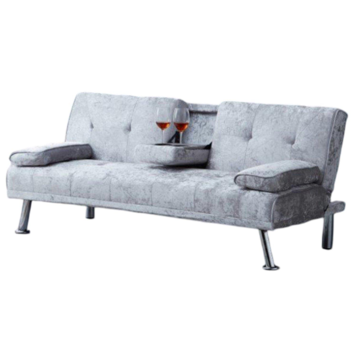 Single Crushed Velvet Sofa Bed with Bluetooth