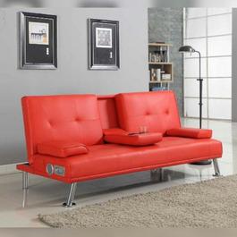 Comfy Living PU Leather Luxury Sofa Bed with Bluetooth