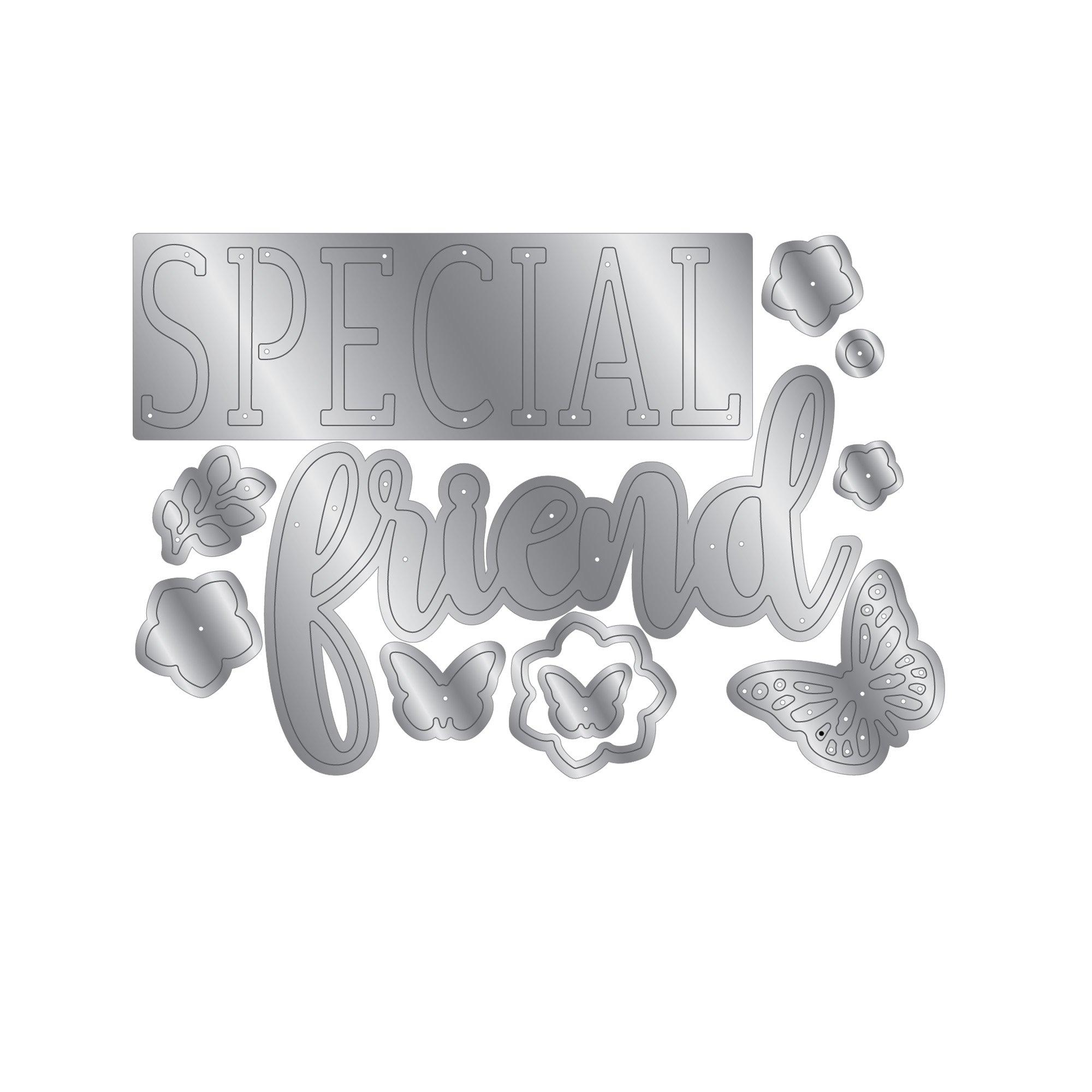 Multi - Crafters Companion - Loved Friend Stamp & Die - 2