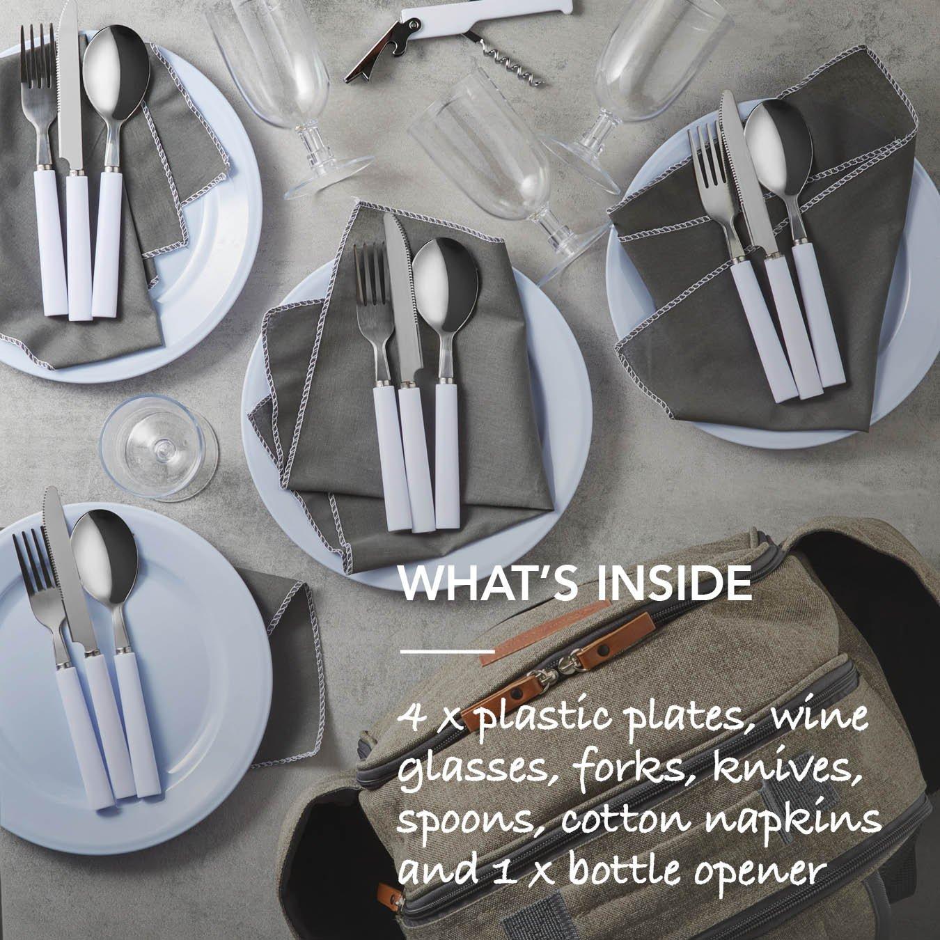 Green - Tower - Heritage 4 Person Picnic Bag - 8