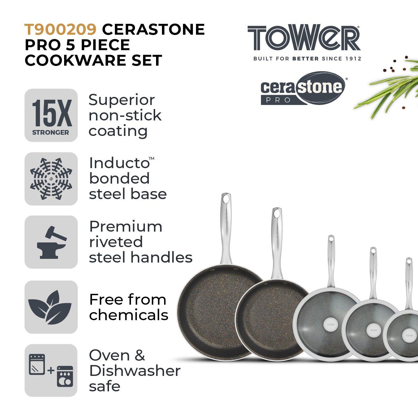 Graphite - Tower - Cerastone Pro 5 Piece Cookware Set - 2