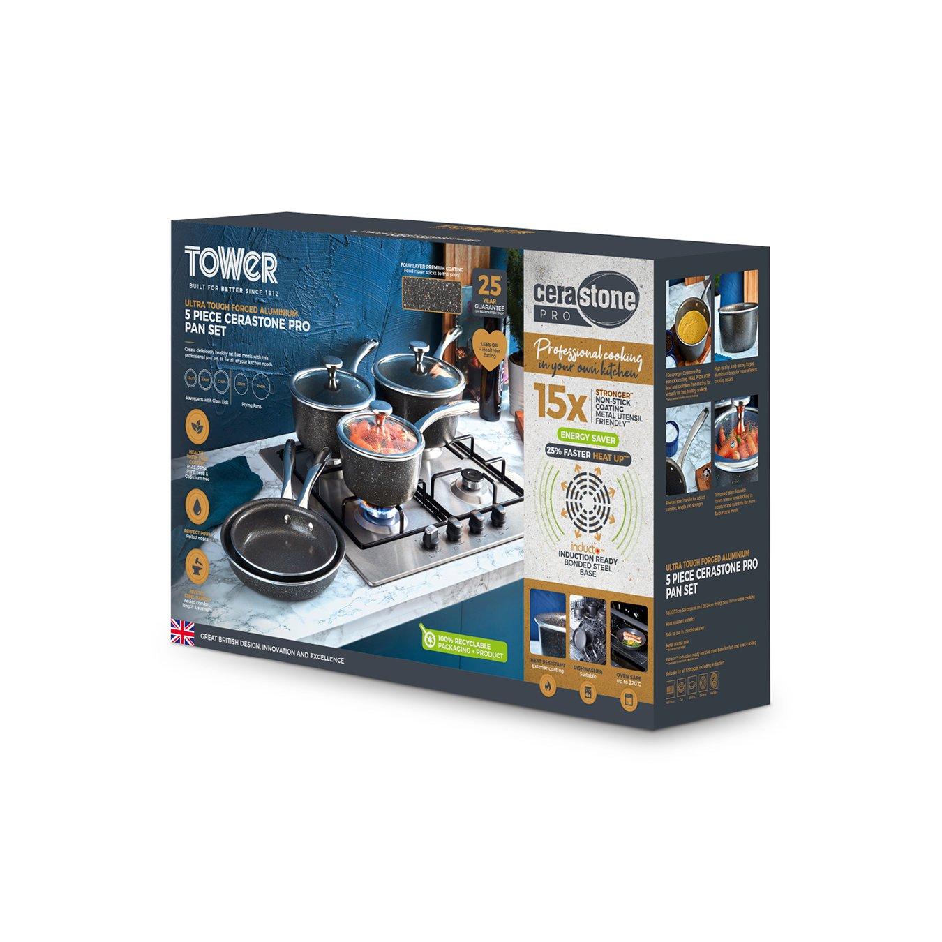 Graphite - Tower - Cerastone Pro 5 Piece Cookware Set - 11