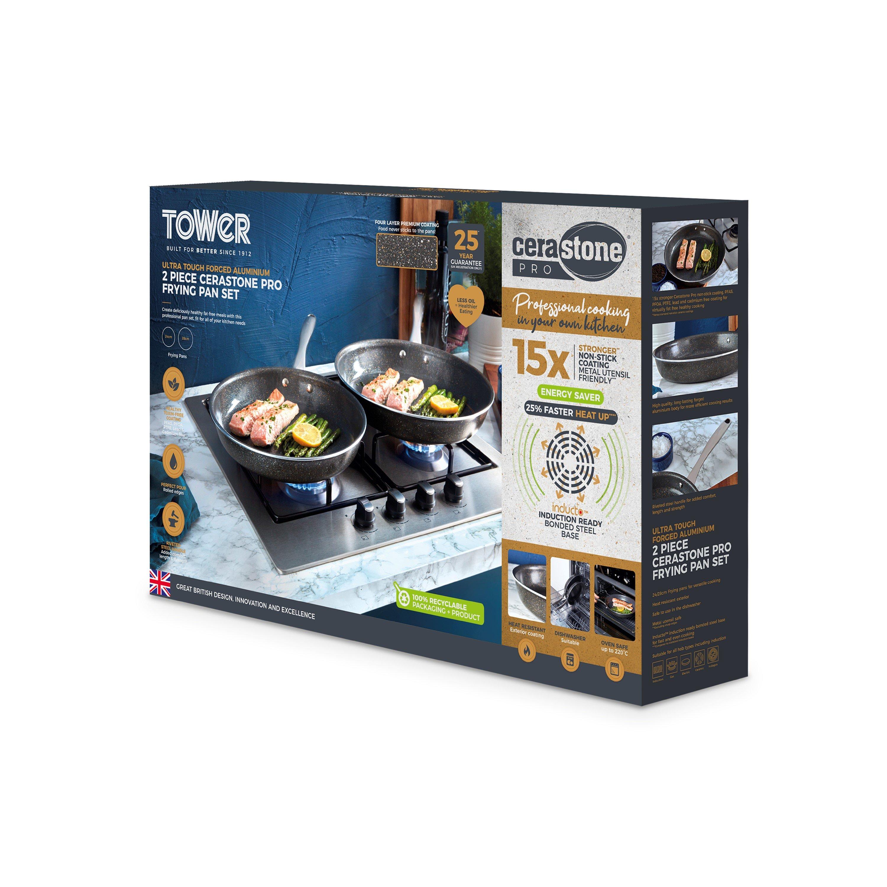 Graphite - Tower - Cerastone Pro 2 Piece Frying Pan Set - 11