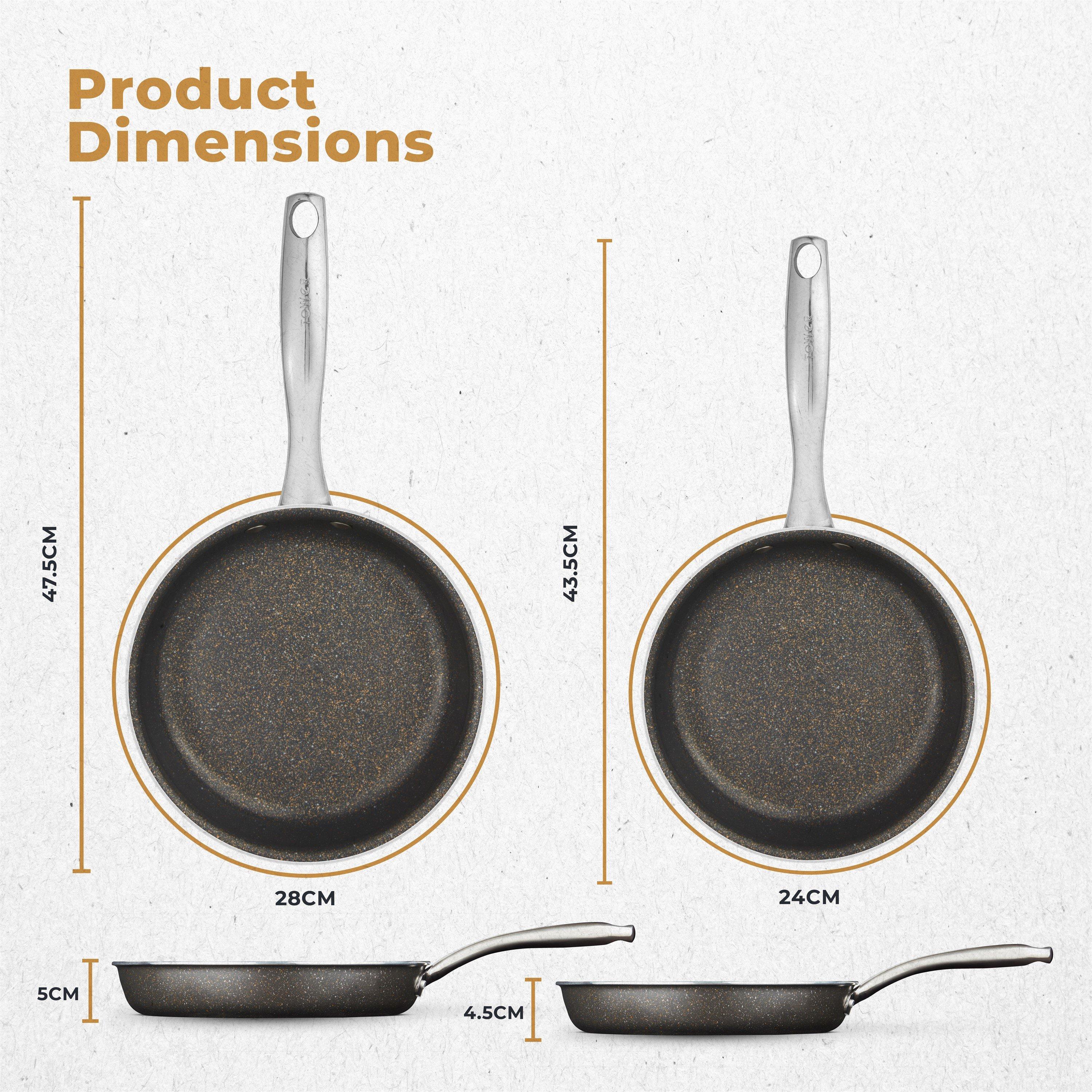 Graphite - Tower - Cerastone Pro 2 Piece Frying Pan Set - 8
