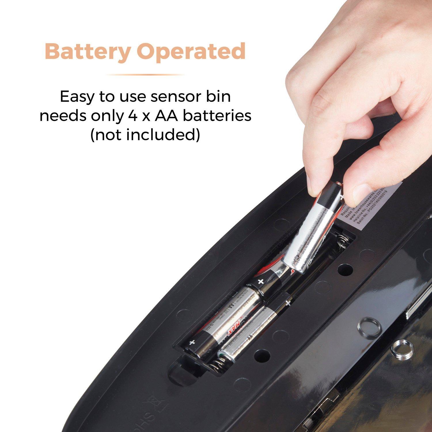 Black - Tower - Rose Gold 58 Litre Square Sensor Bin - 7