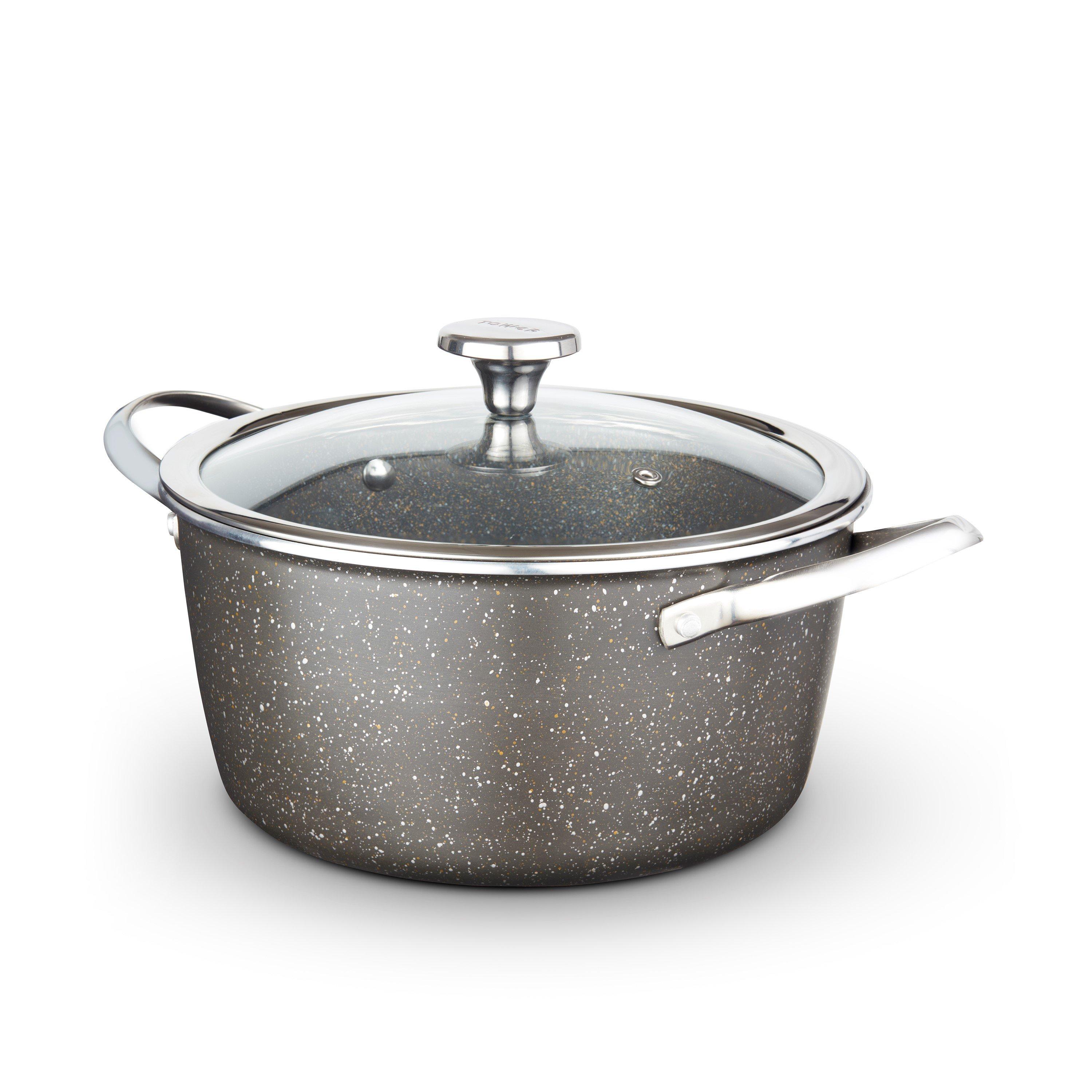 Tower Forged Aluminium Non-Stick Casserole Dish 24cm Grey - Image 5