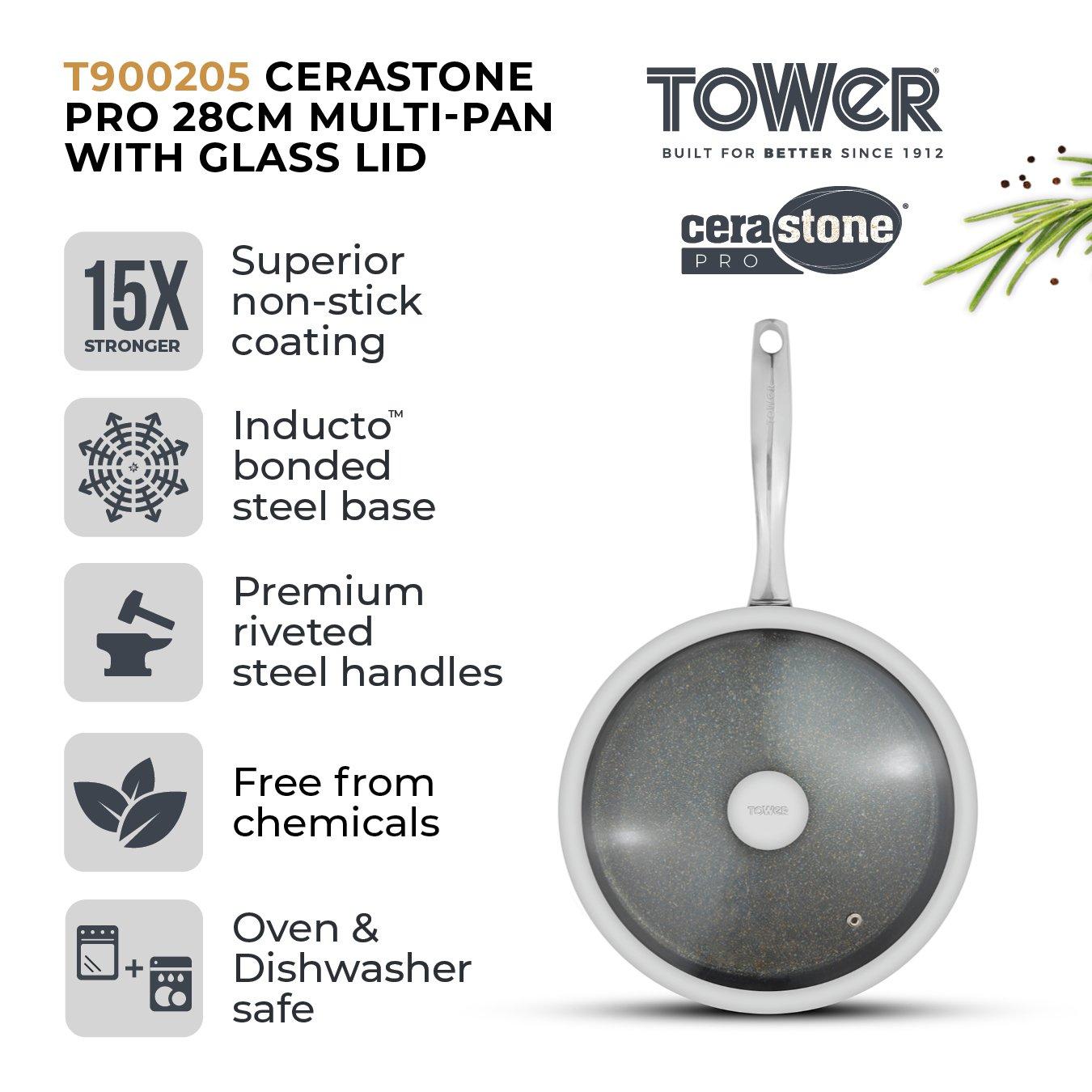 Graphite - Tower - Cerastone Pro 28cm Multi-Pan with Lid - 2