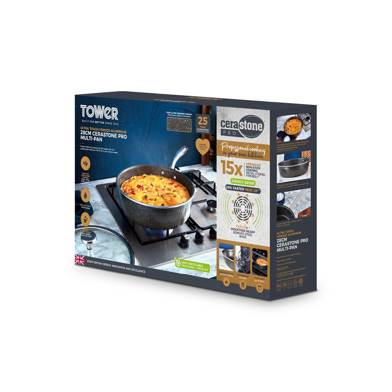 Graphite - Tower - Cerastone Pro 28cm Multi-Pan with Lid - 11