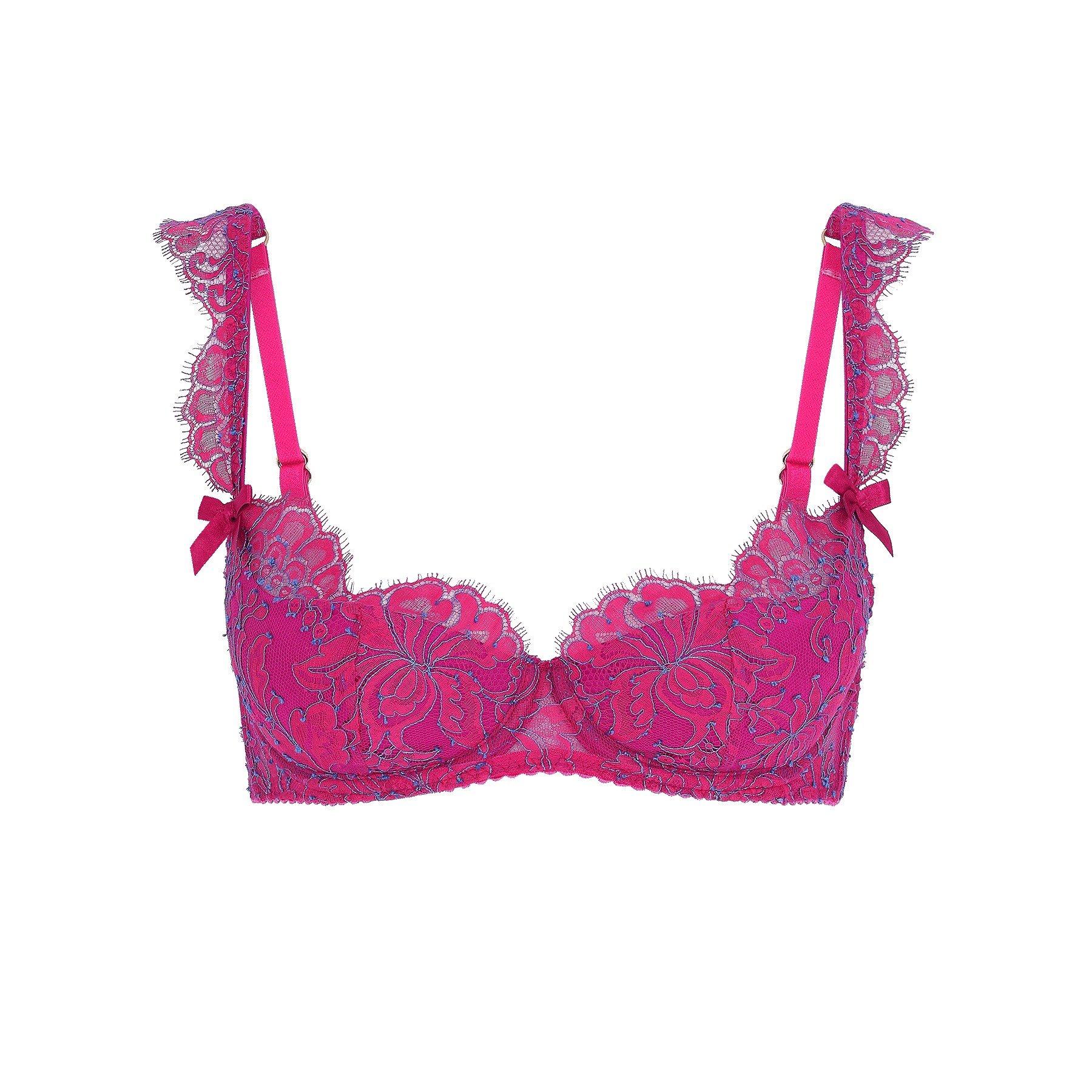 Magenta/Blue - Agent Provocateur - EMILIANA Balconette Underwired Bra - 3