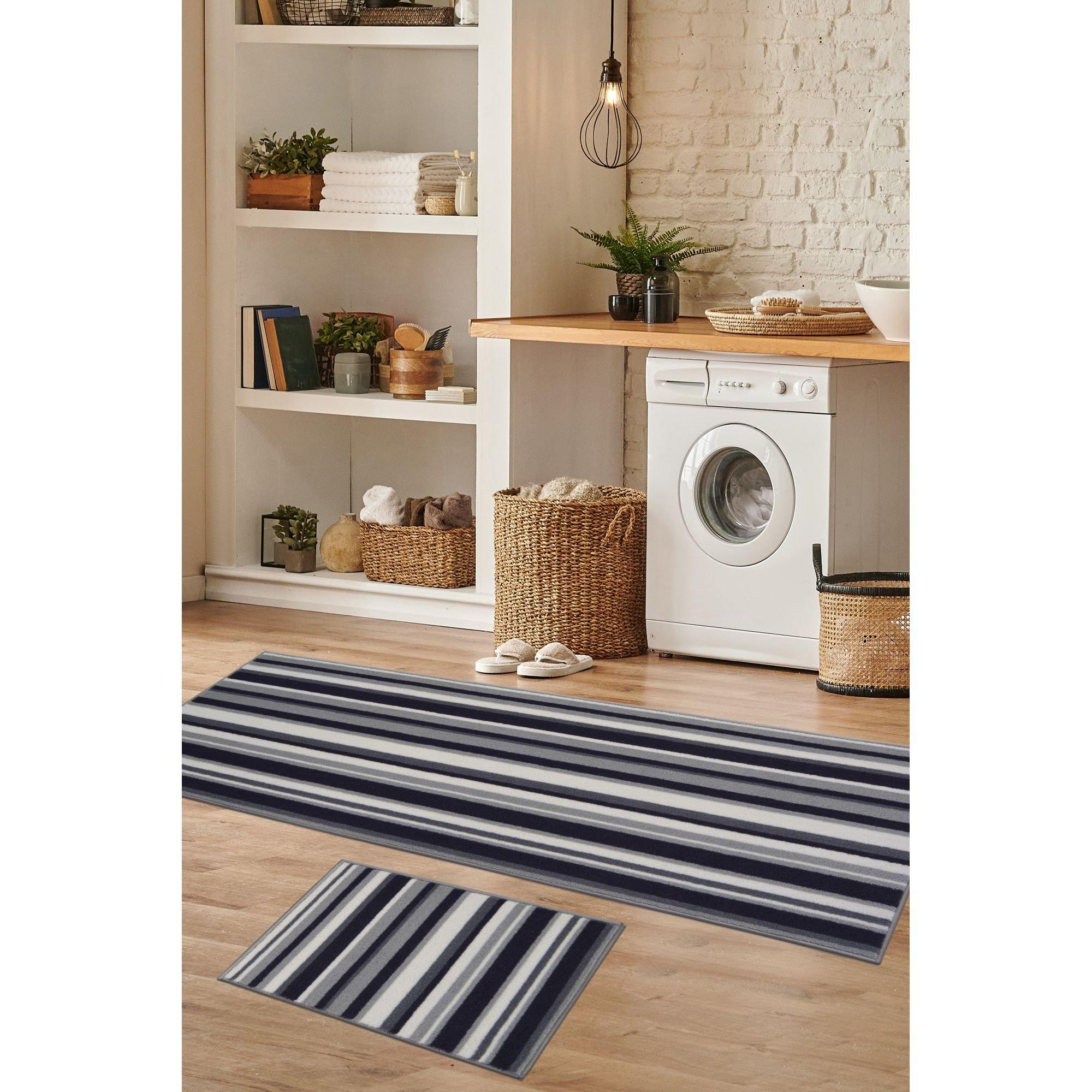Homemaker  Centralpark Runner & Mat Set - Anthracite - 57x150cm