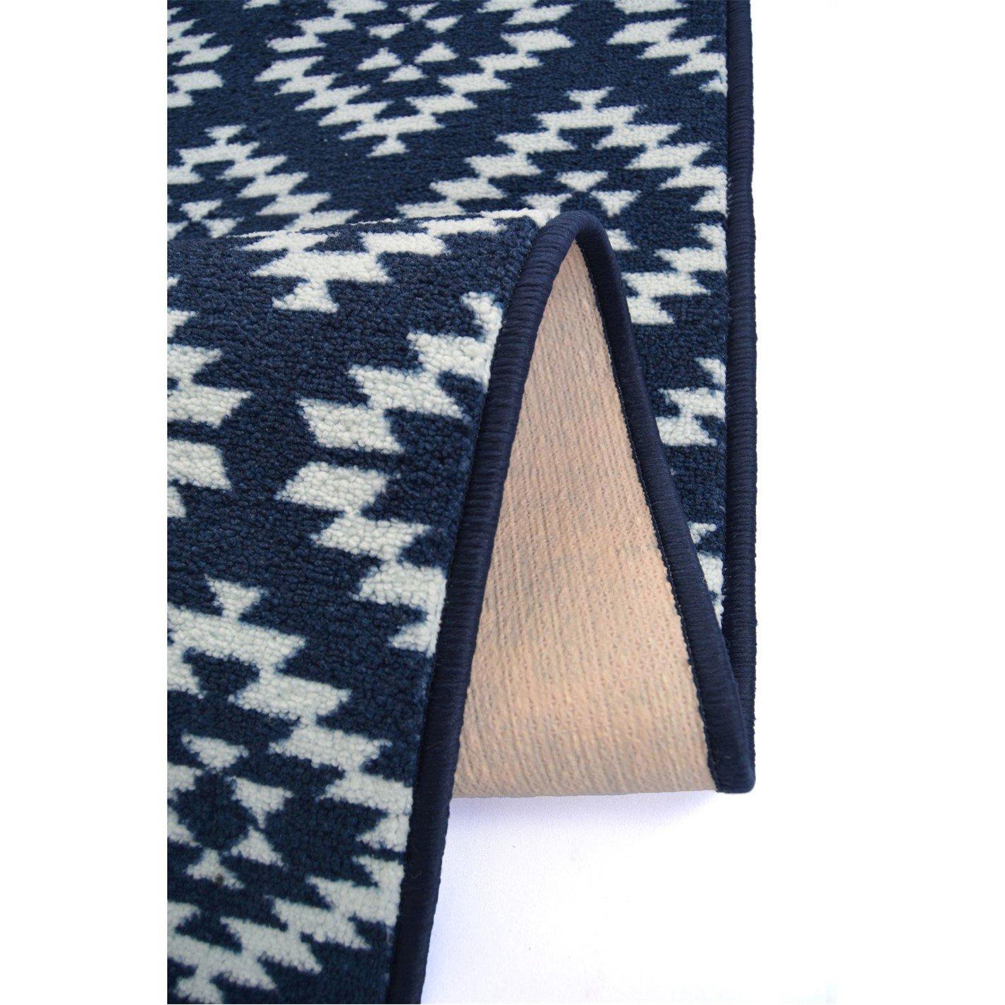 Navy - Homemaker - Aztec Tile Runner & Mat Set - 3