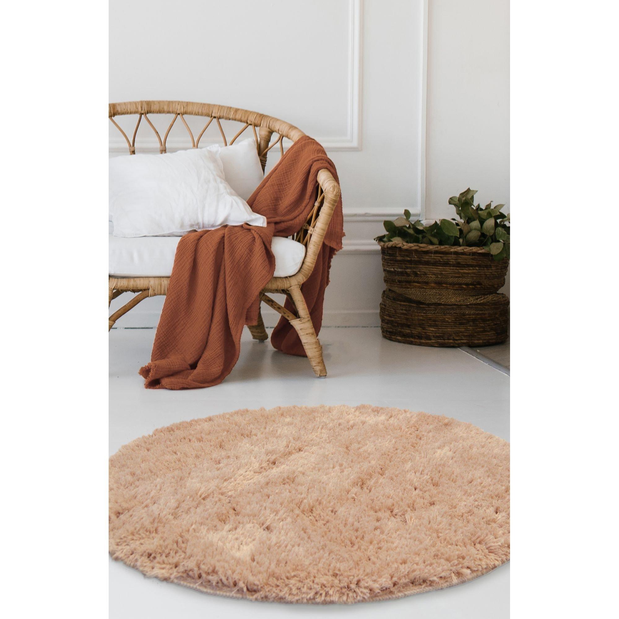 Homemaker  Soft Washable Circle Rug - Champagne - 100x100cm