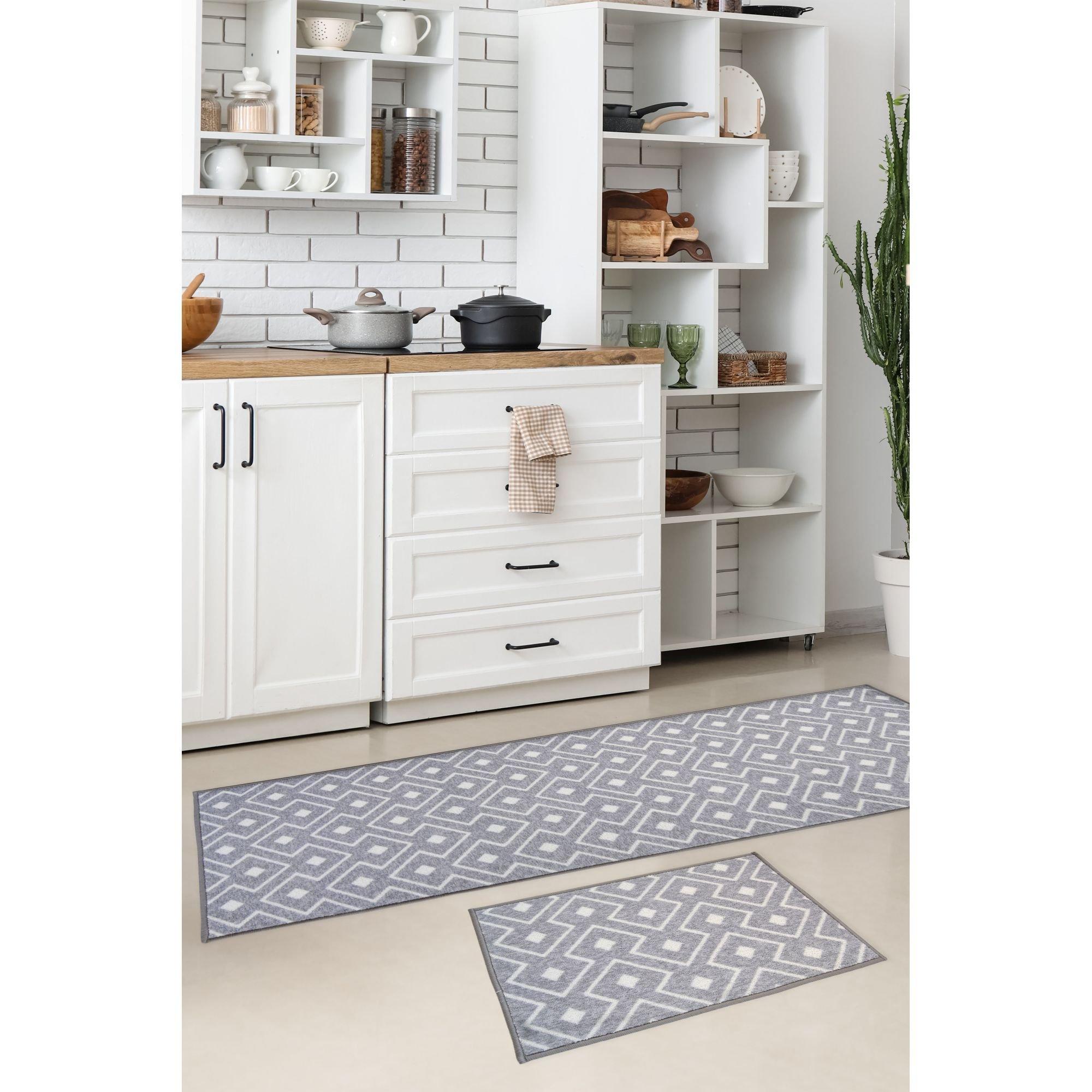 Homemaker  Alma Runner And Mat Set - Grey - 57x180cm