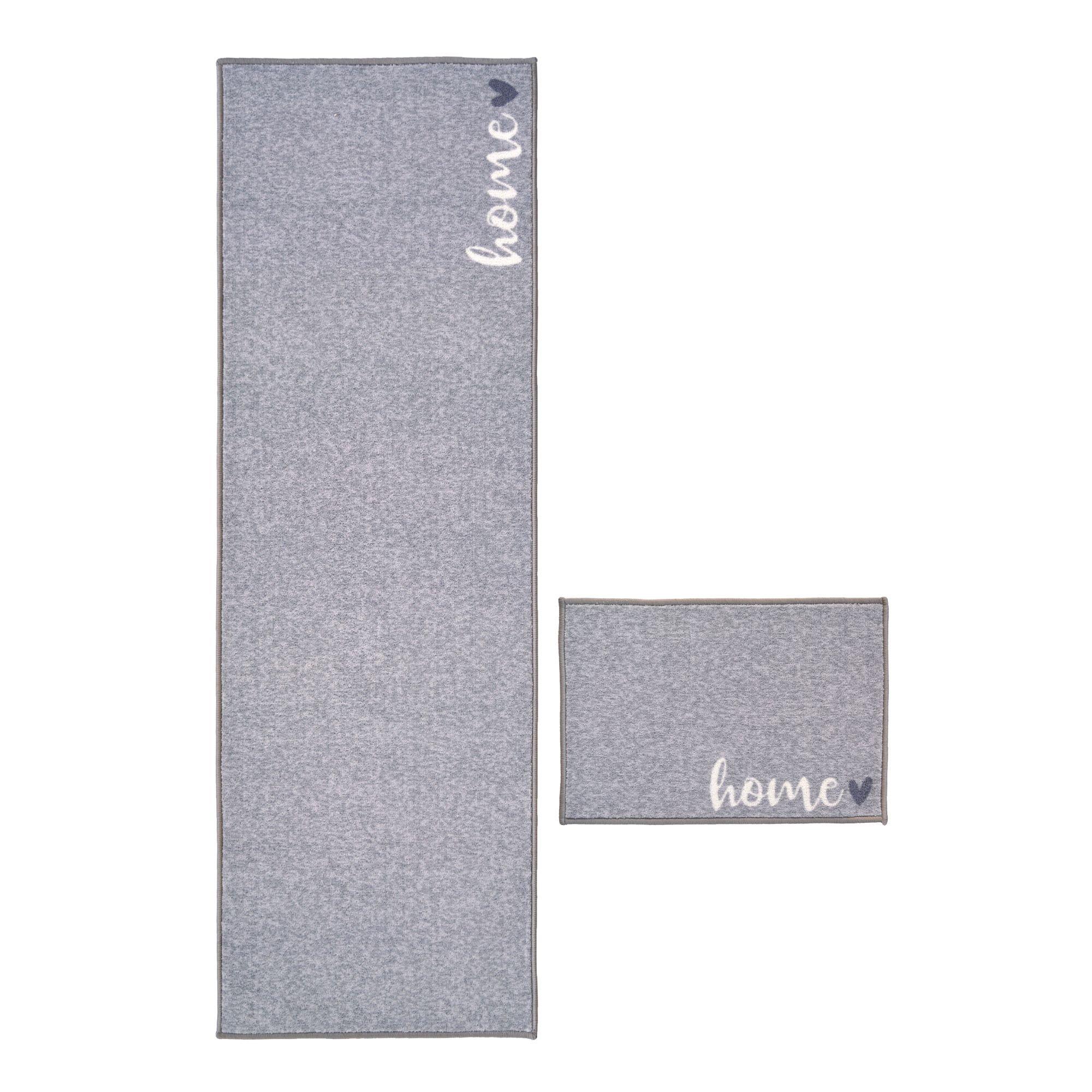 Homemaker  Home Heart Runner & Mat Set - Grey - 57x180cm