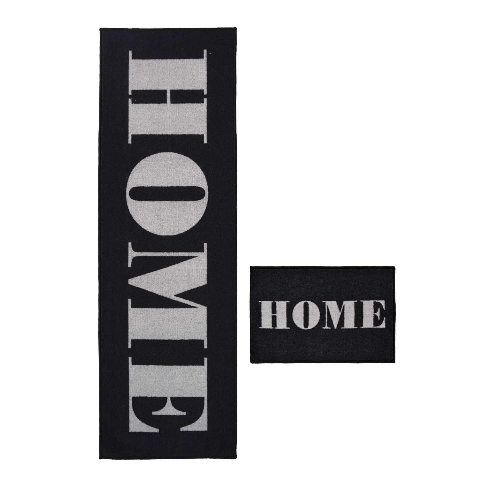 Homemaker  Home Runner & Mat Set - Black - 57x230cm