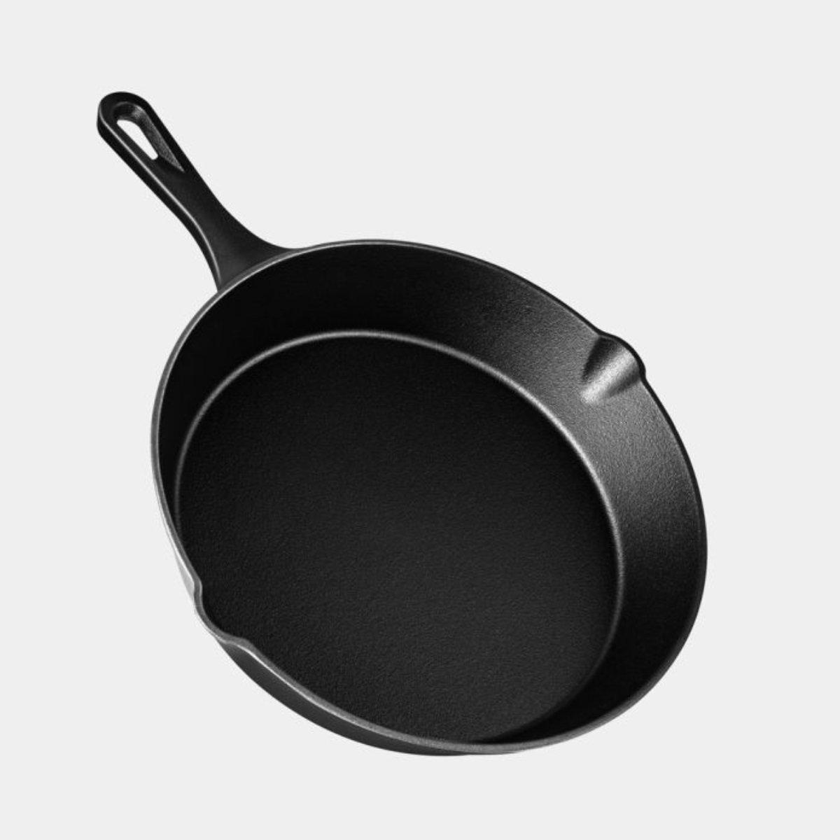 Black - VonShef - VonShef Cast Iron Skillet 10 Frying Pan - 1