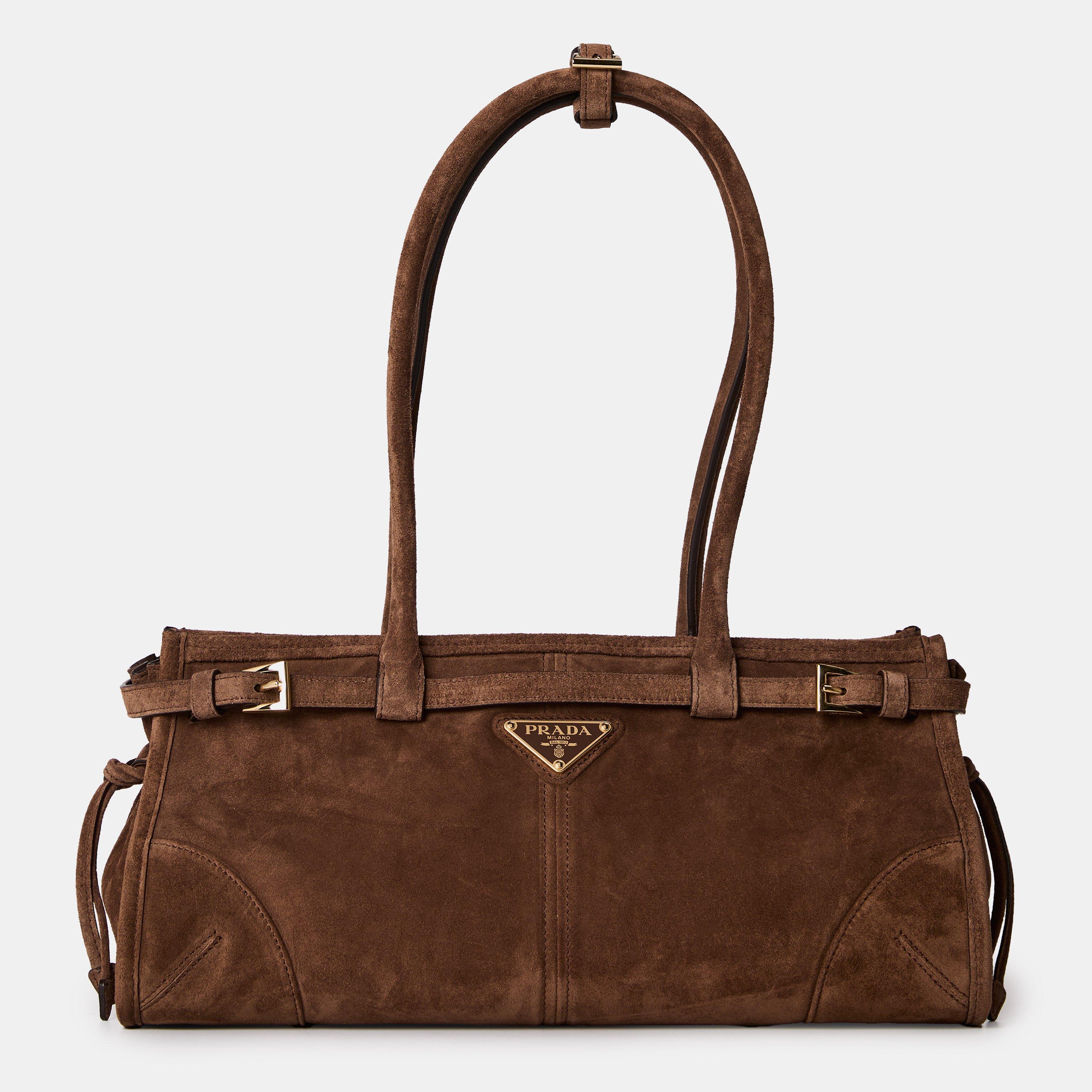 Prada Bonnie Medium Suede Handbag